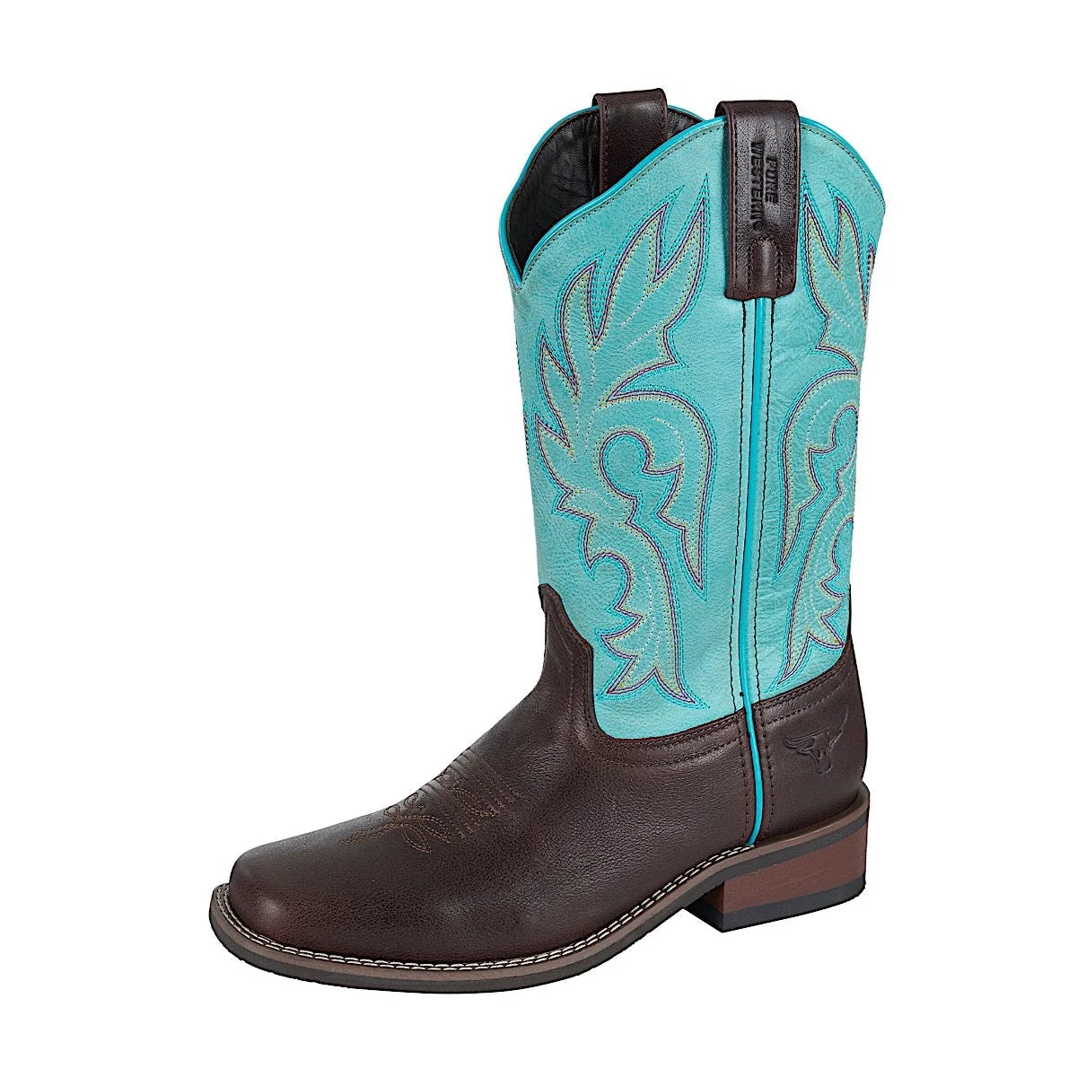 Pure Western Women's Wallis Boot - Chocolate/Turquoise