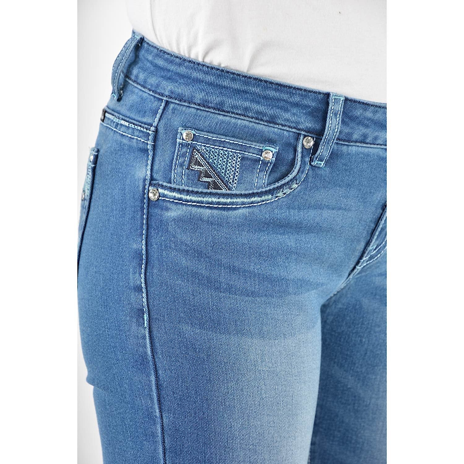 Pure Western Women's Ziggy Boot Cut 34" Leg Jean - Retro Blue - Image 4