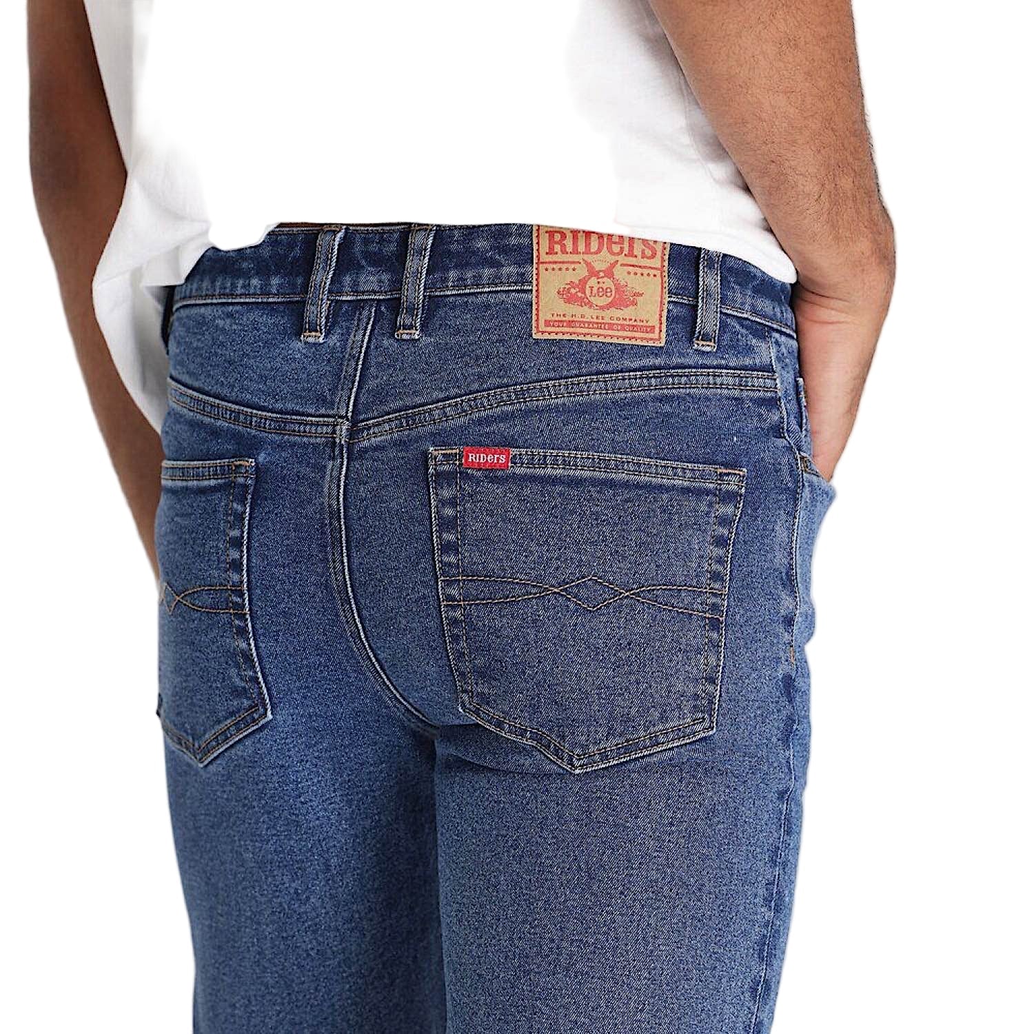 Riders By Lee Mens Classic Straight Stretch Jean - Stonewash - Image 3