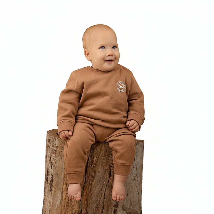 Ringers Western Babies Mini Ringer Signature Bull Fleece Pullover - Clay/White - Image 2