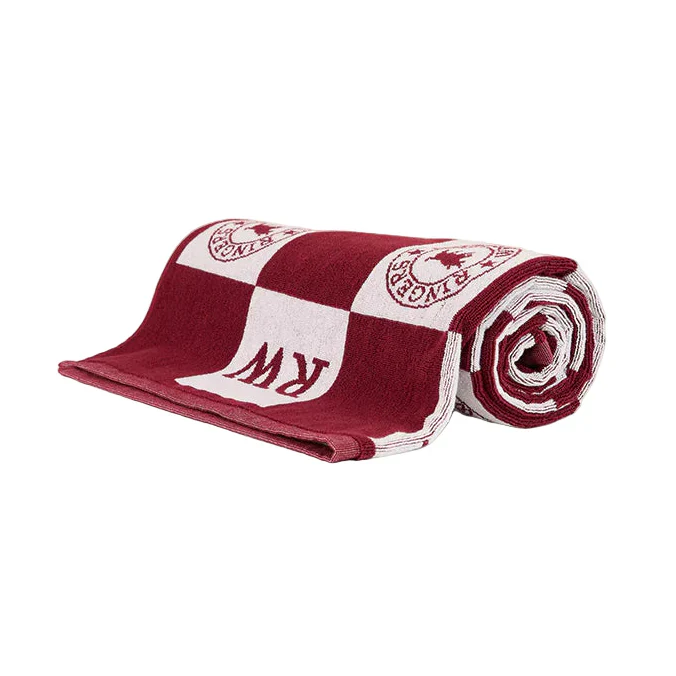 Ringers Western Check Cotton Jacquard Towel - Burgundy - Image 2