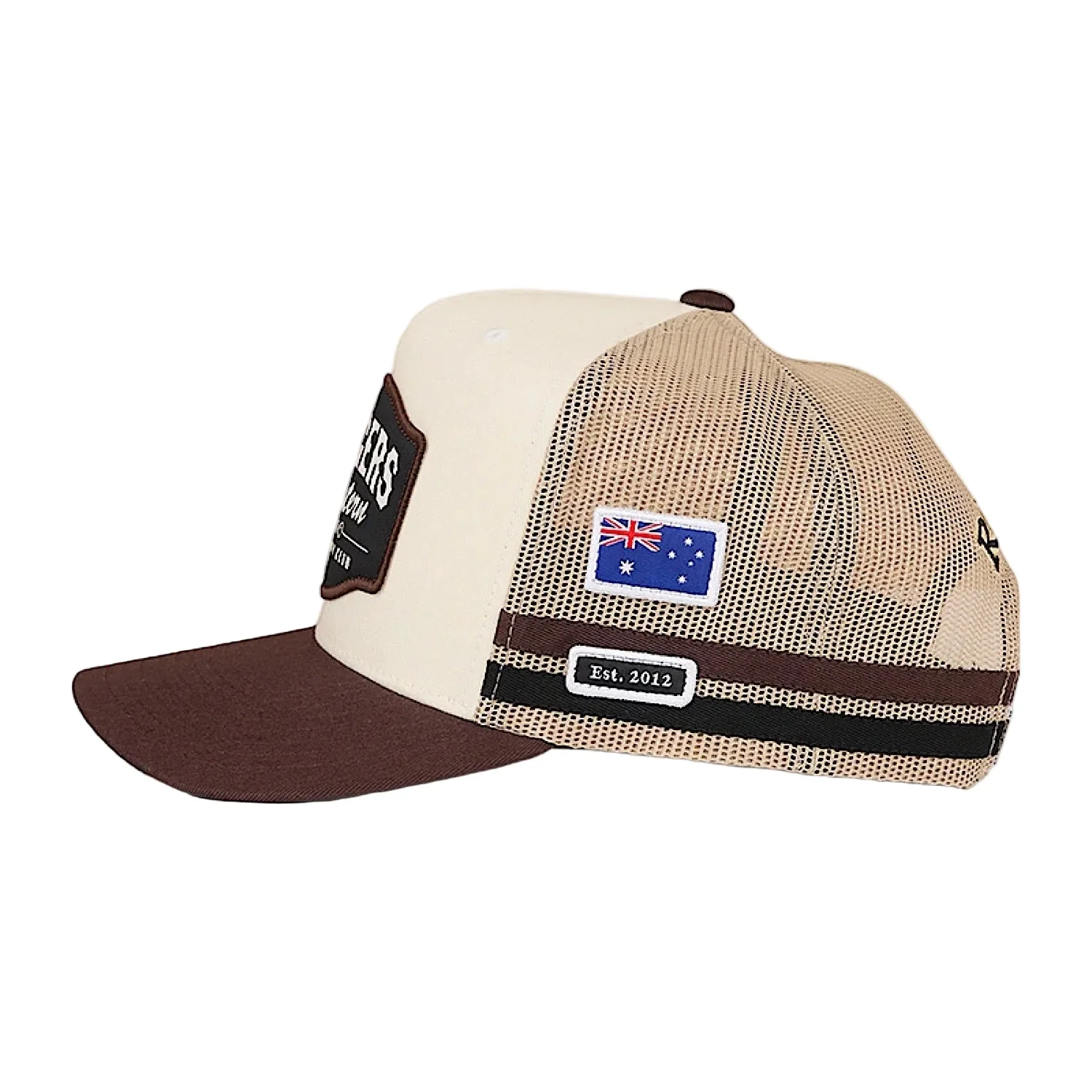 Ringers Western Country Club Deep Fit Trucker Cap - Off White/Chocolate - Image 2