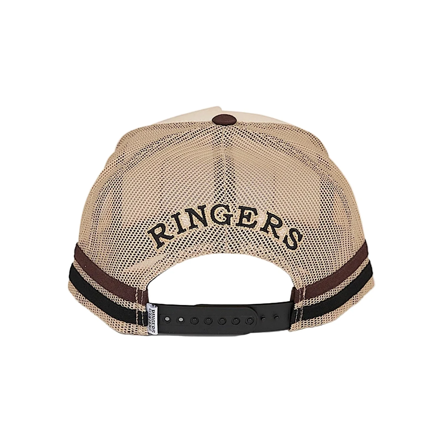 Ringers Western Country Club Deep Fit Trucker Cap - Off White/Chocolate - Image 3