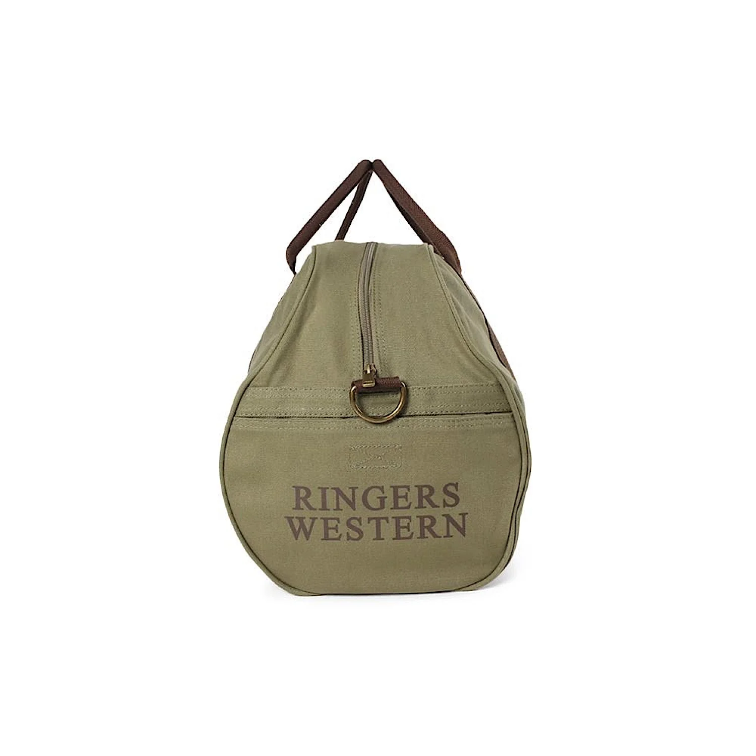 Ringers Western Gundagai Duffle Bag Khaki and Deep Brown - Image 3