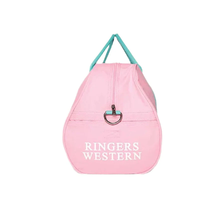 Ringers Western Gundagai Duffle Bag - Pink/Mint with White Logo - Image 2