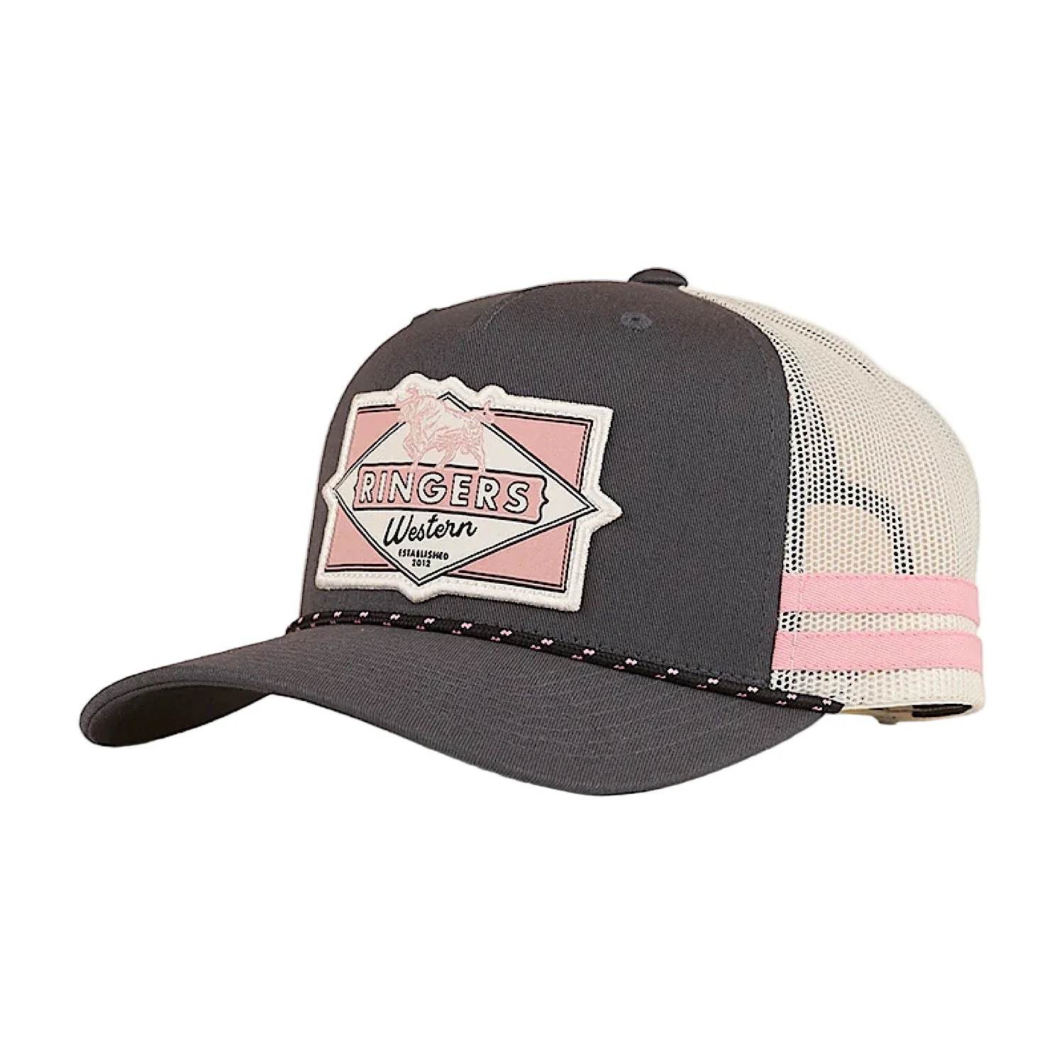 Ringers Western Hometown Trucker Cap - Charcoal/Rosey
