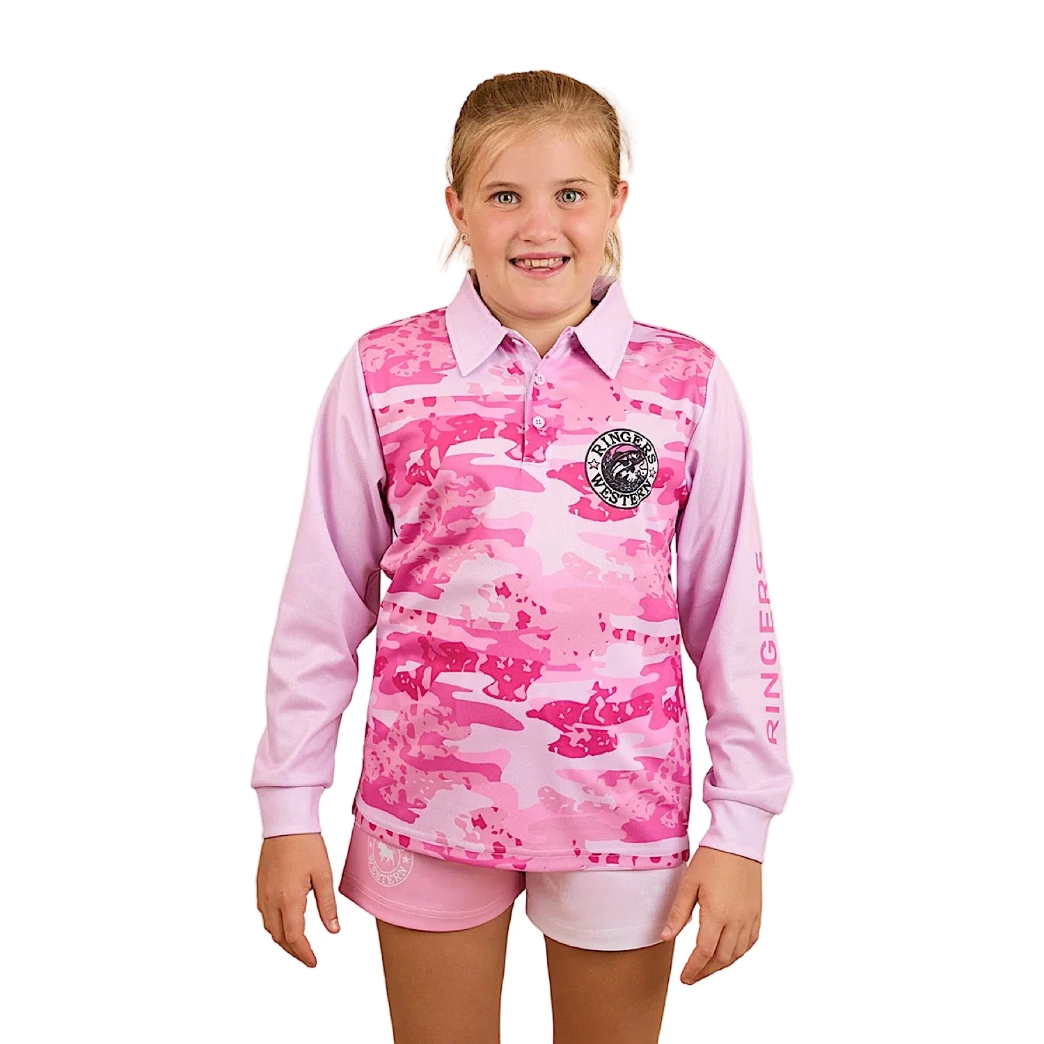 Ringers Western Kid's Big Catch Fishing Jersey - Ballet Pink