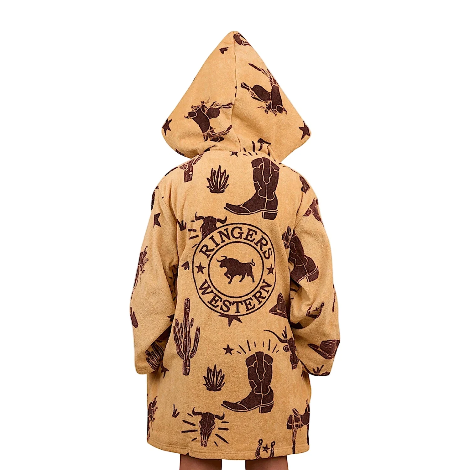 Ringers Western Kid's Boot Scootin Zip Through Towel - Dark Sand - Image 2