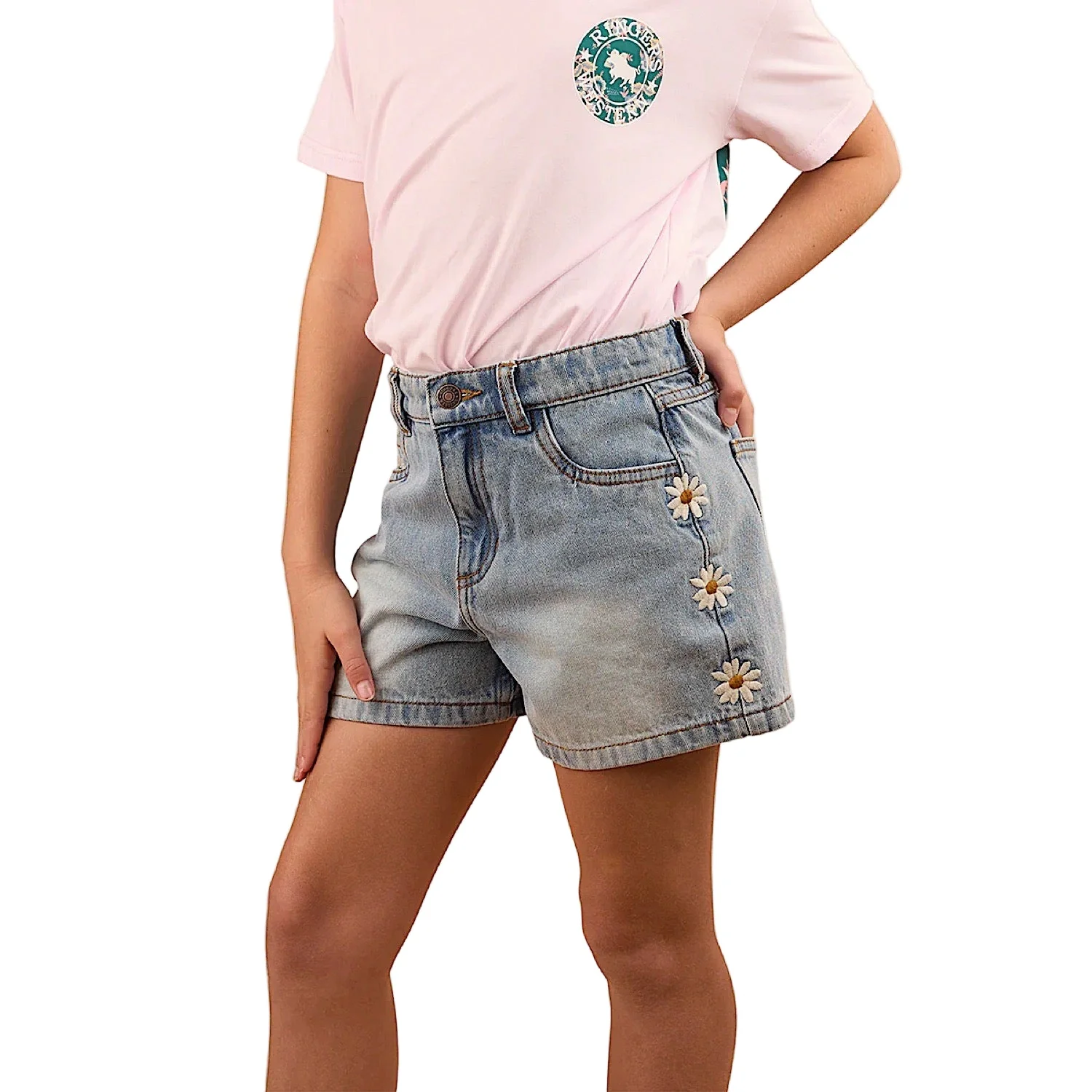 Ringers Western Kid's Bridie Denim Short - Light Wash Blue