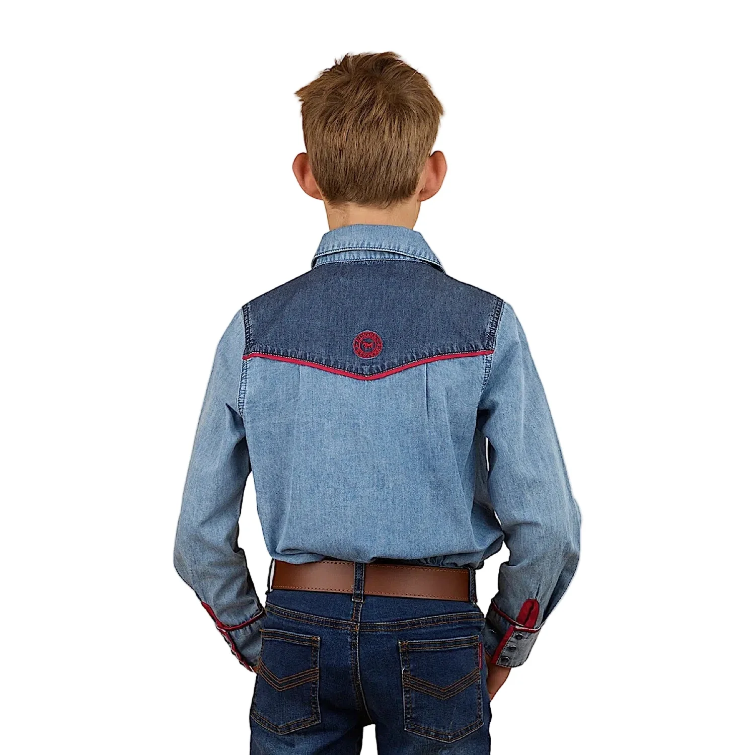 Ringers Western Kid's Cindy Western Shirt - Light Wash Blue - Image 3