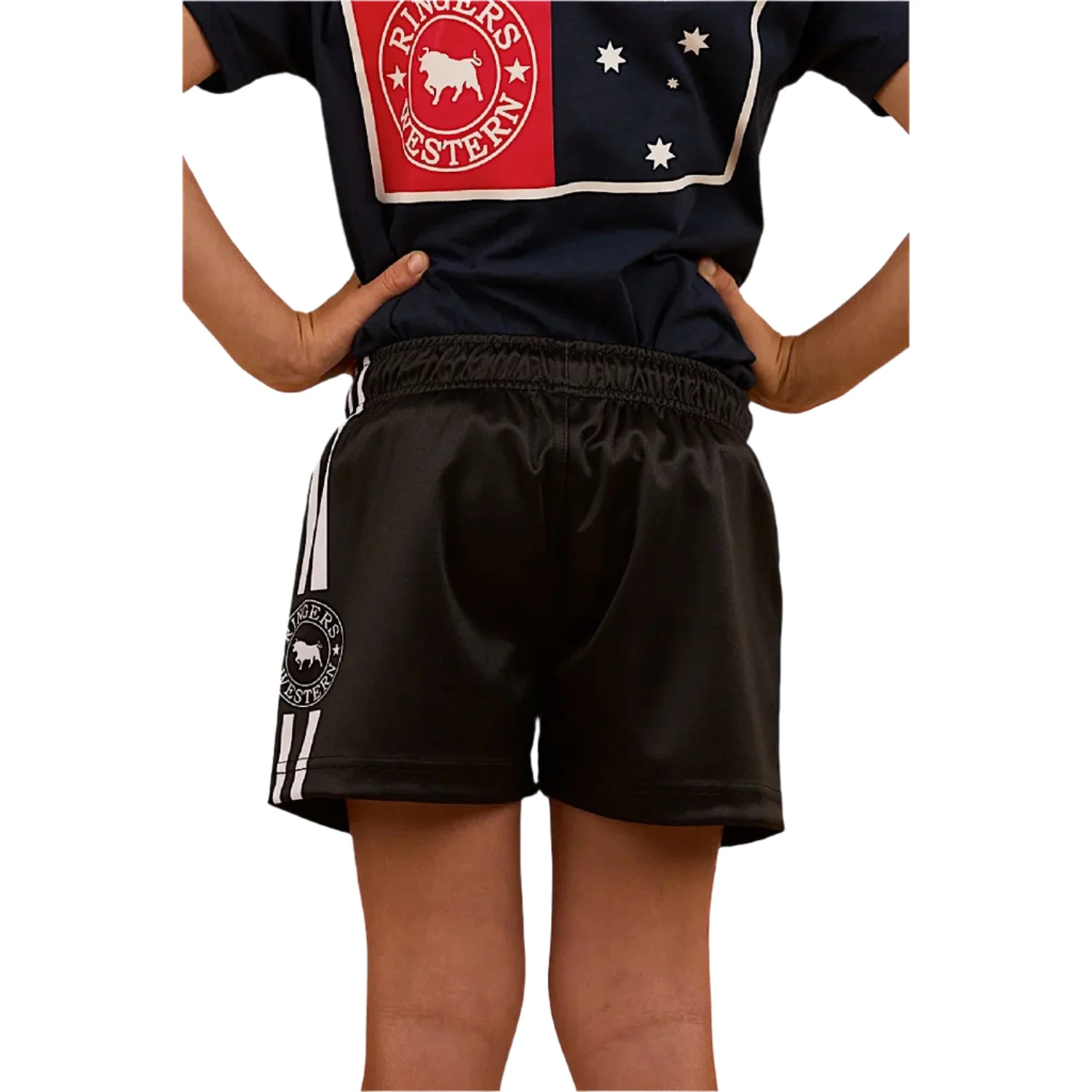 Ringers Western Kid's Footy Short - Black - Image 4
