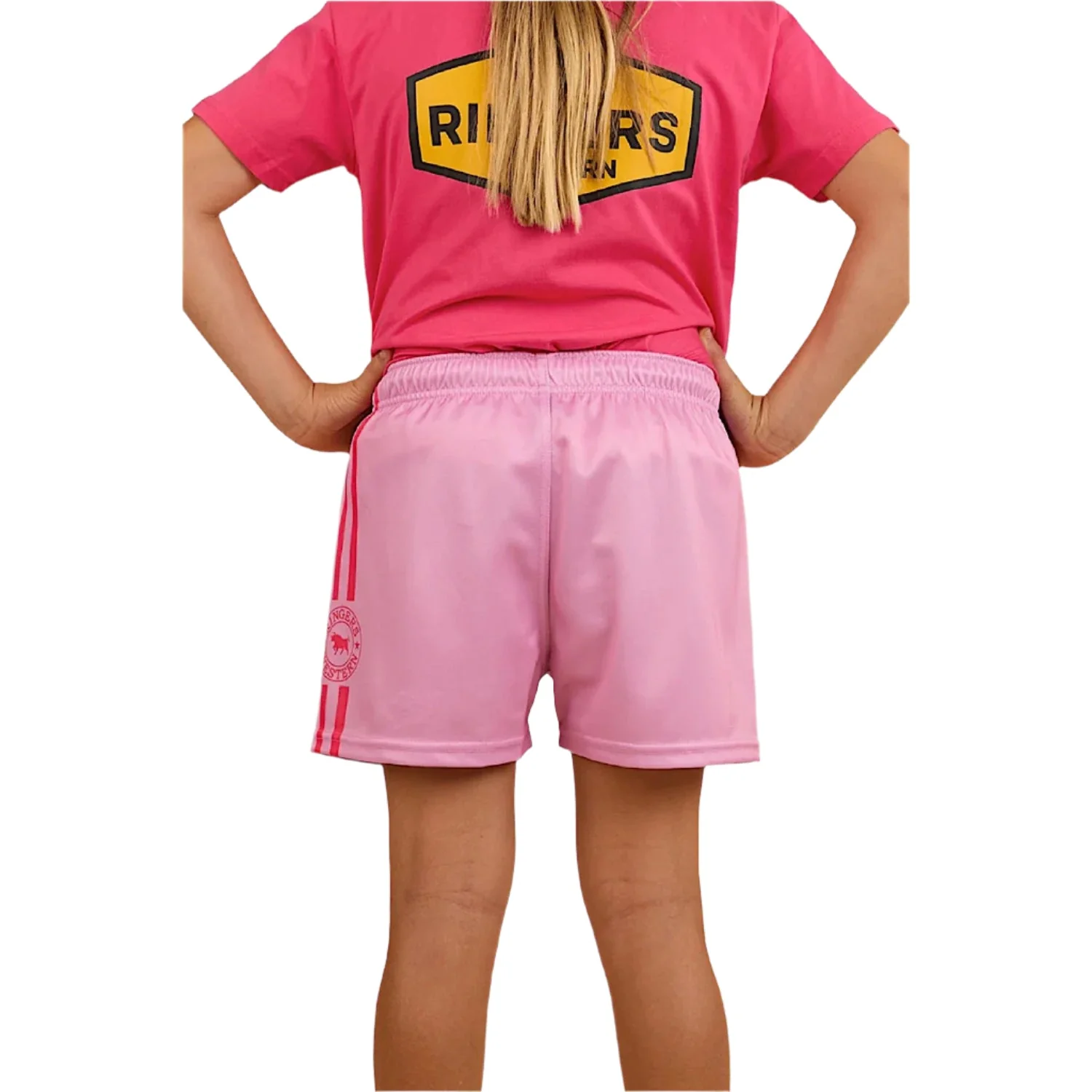 Ringers Western Kid's Footy Short - Pastel Pink - Image 3