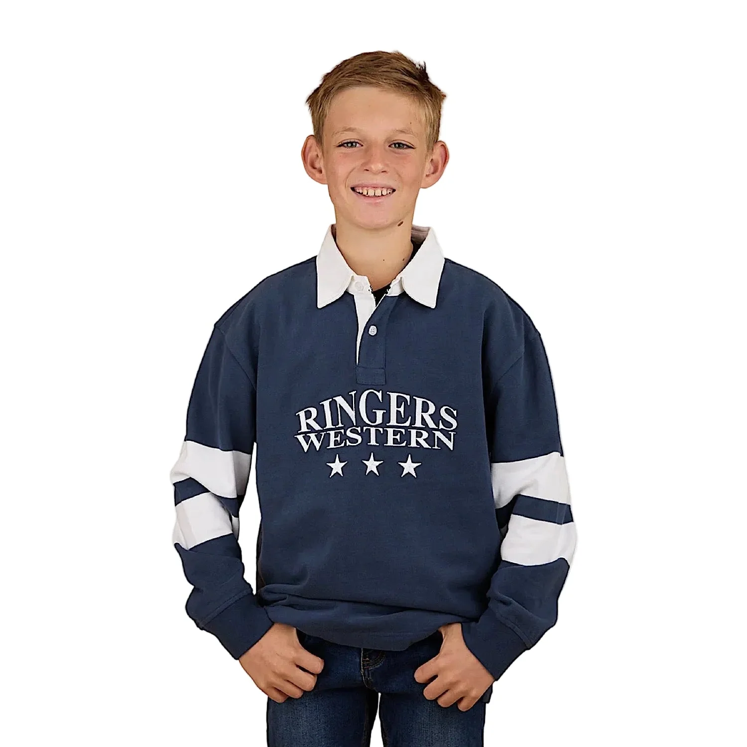 Ringers Western Kid's Mascot Rugby - White/Navy