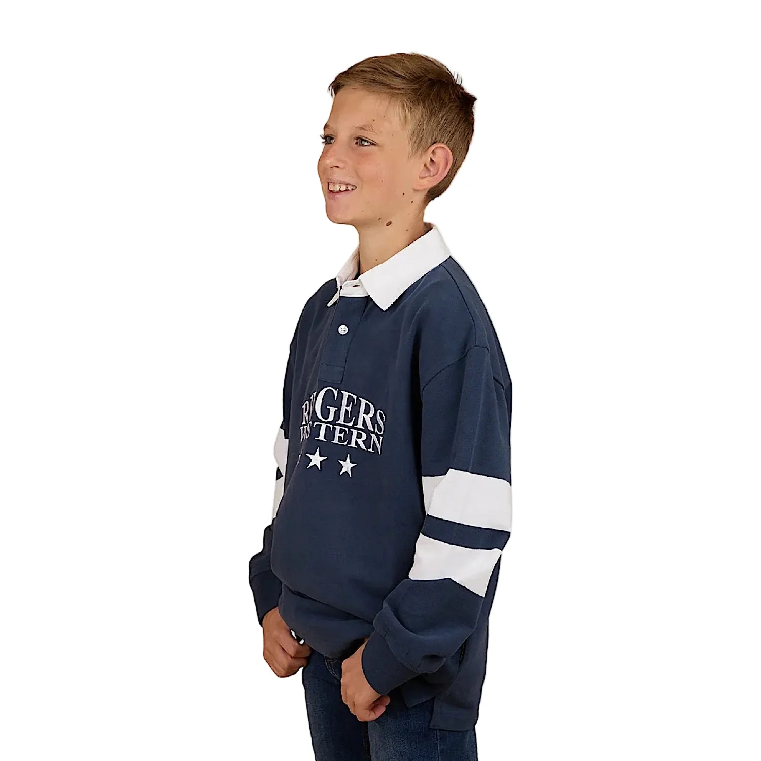 Ringers Western Kid's Mascot Rugby - White/Navy - Image 2