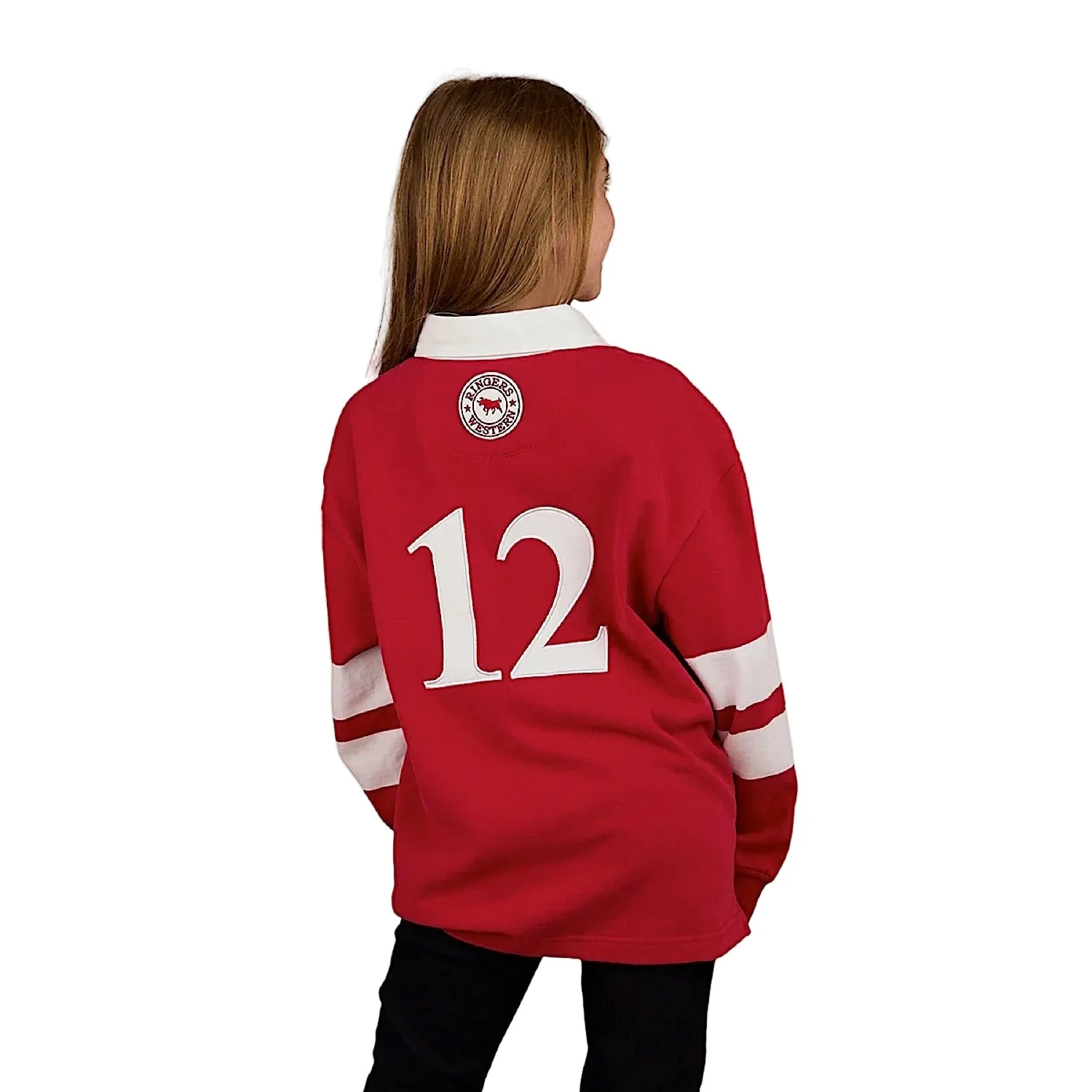 Ringers Western Kid's Mascot Rugby - White/Red - Image 2