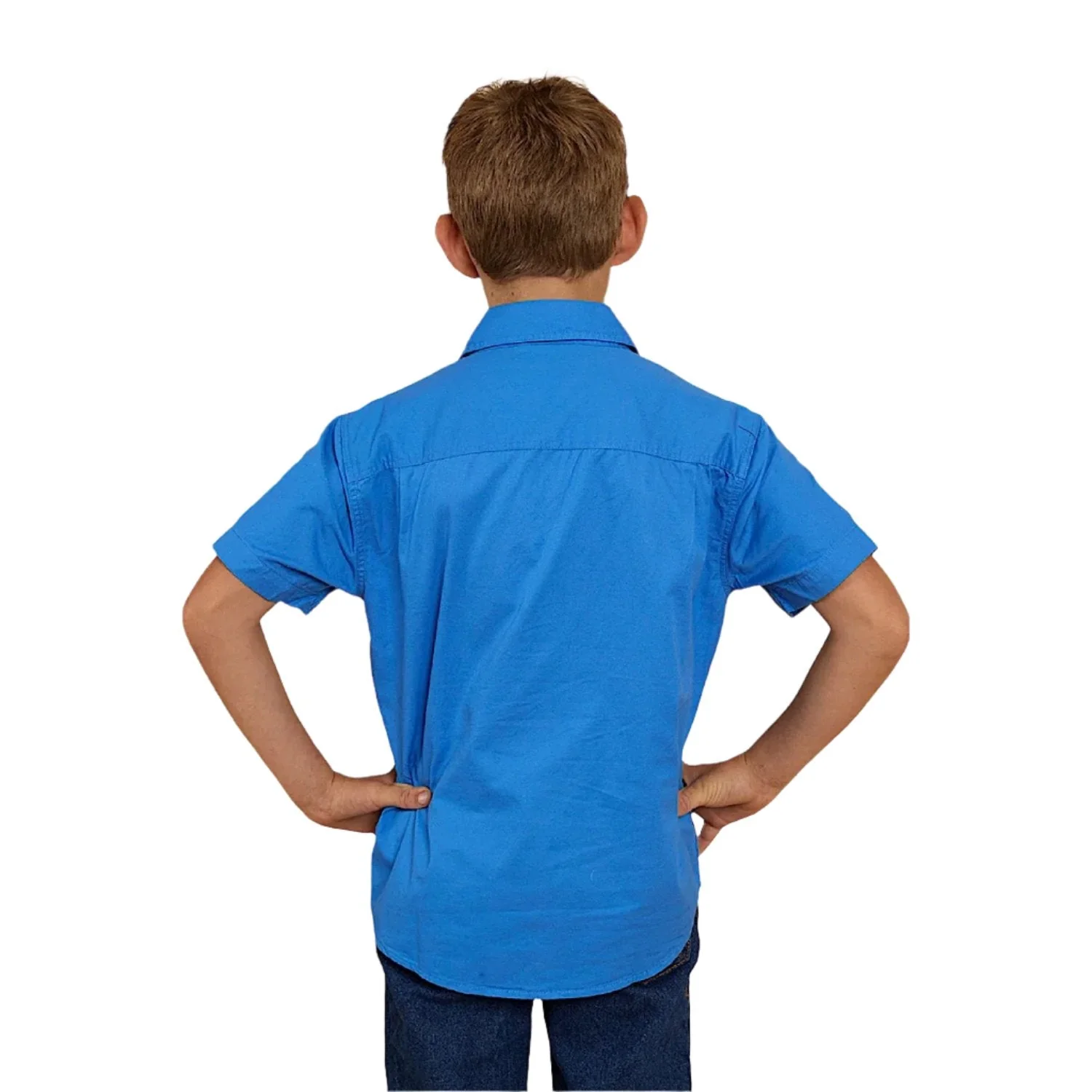 Ringers Western Kid's Ord River Half Button Shirt - Blue - Image 2