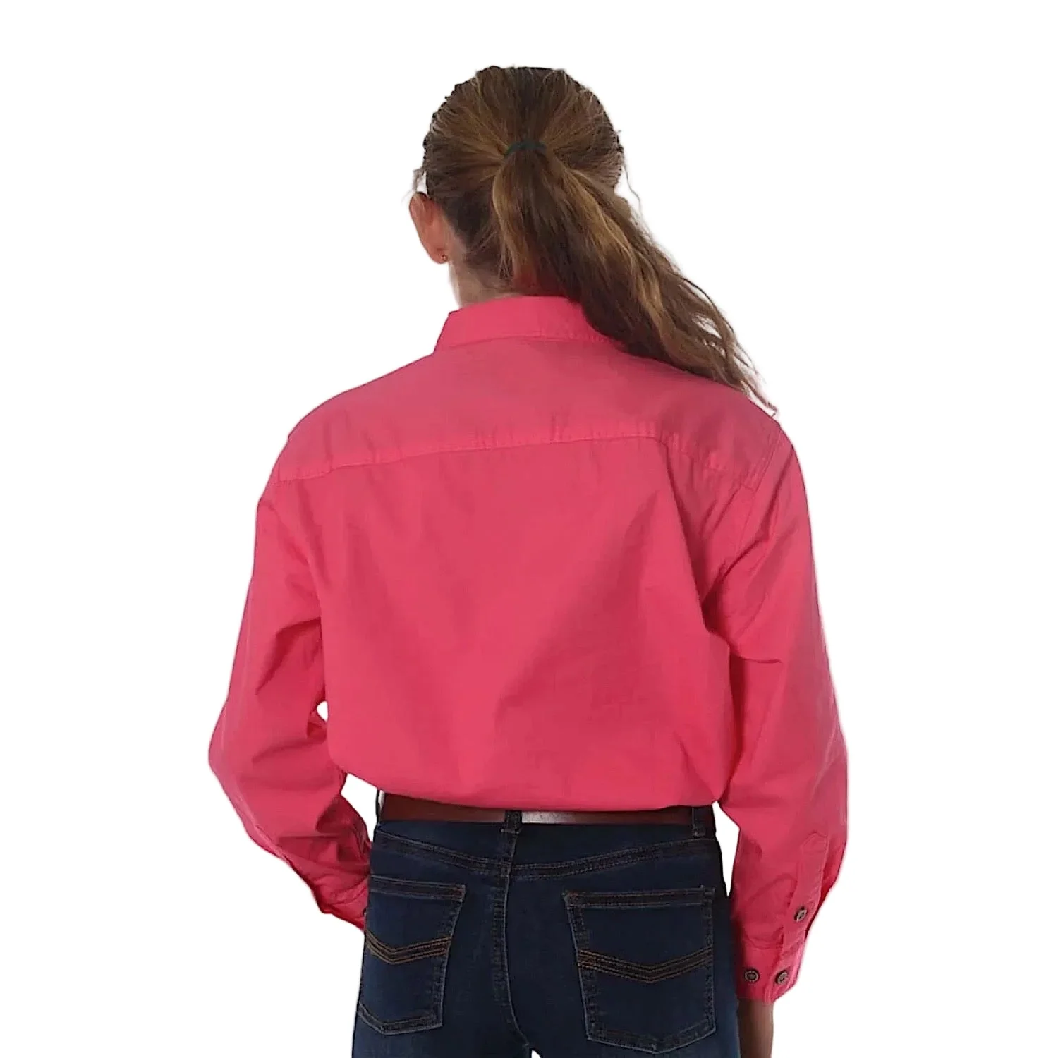 Ringers Western Kid's Ord River Half Button Work Shirt - Melon - Image 2