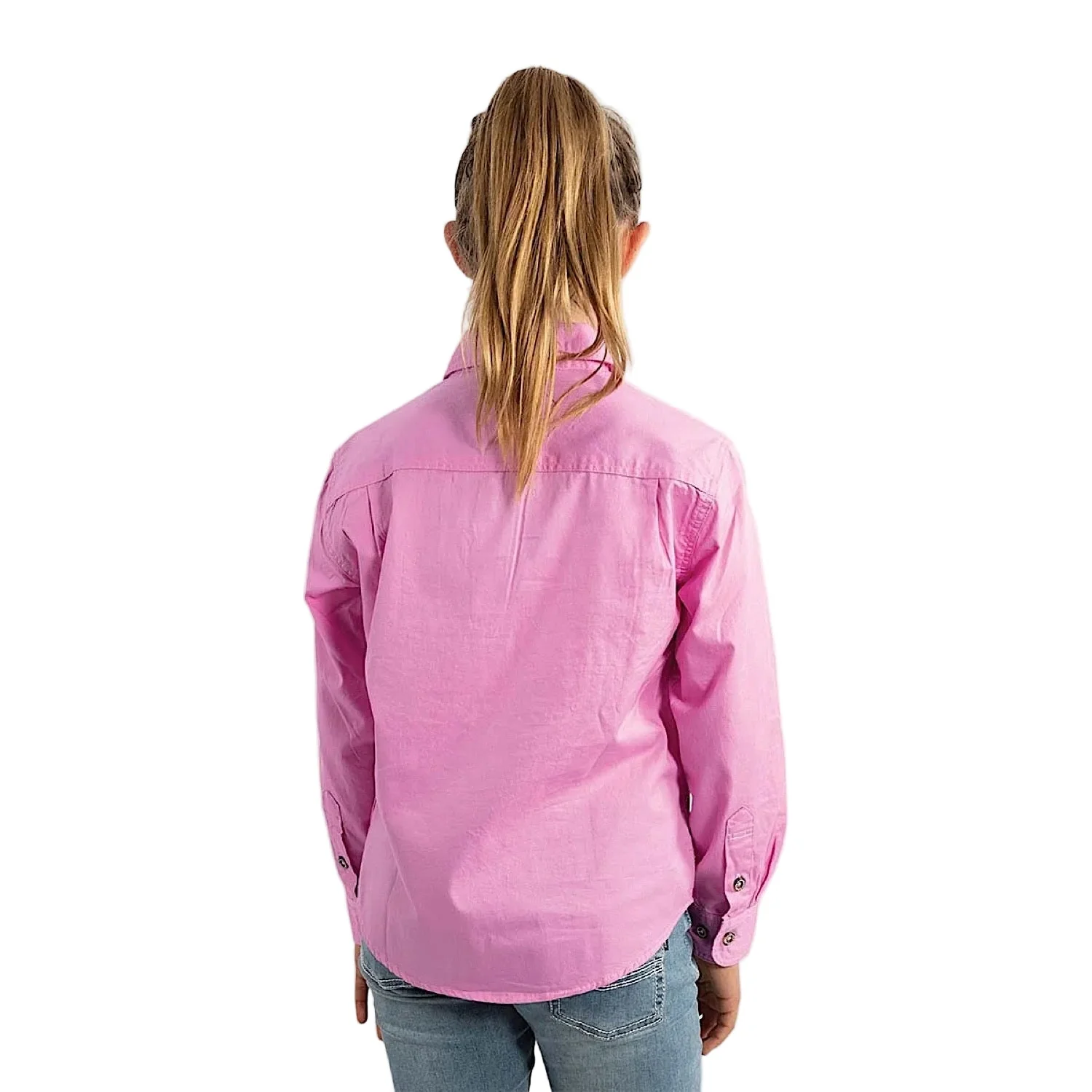 Ringers Western Kid's Ord River Half Button Work Shirt - Pastel Pink - Image 2
