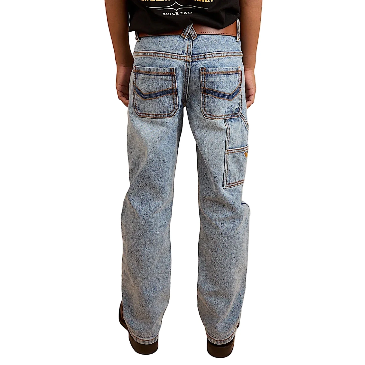 Ringers Western Kid's Buckland Relaxed Jean - Light Wash Blue - Image 4
