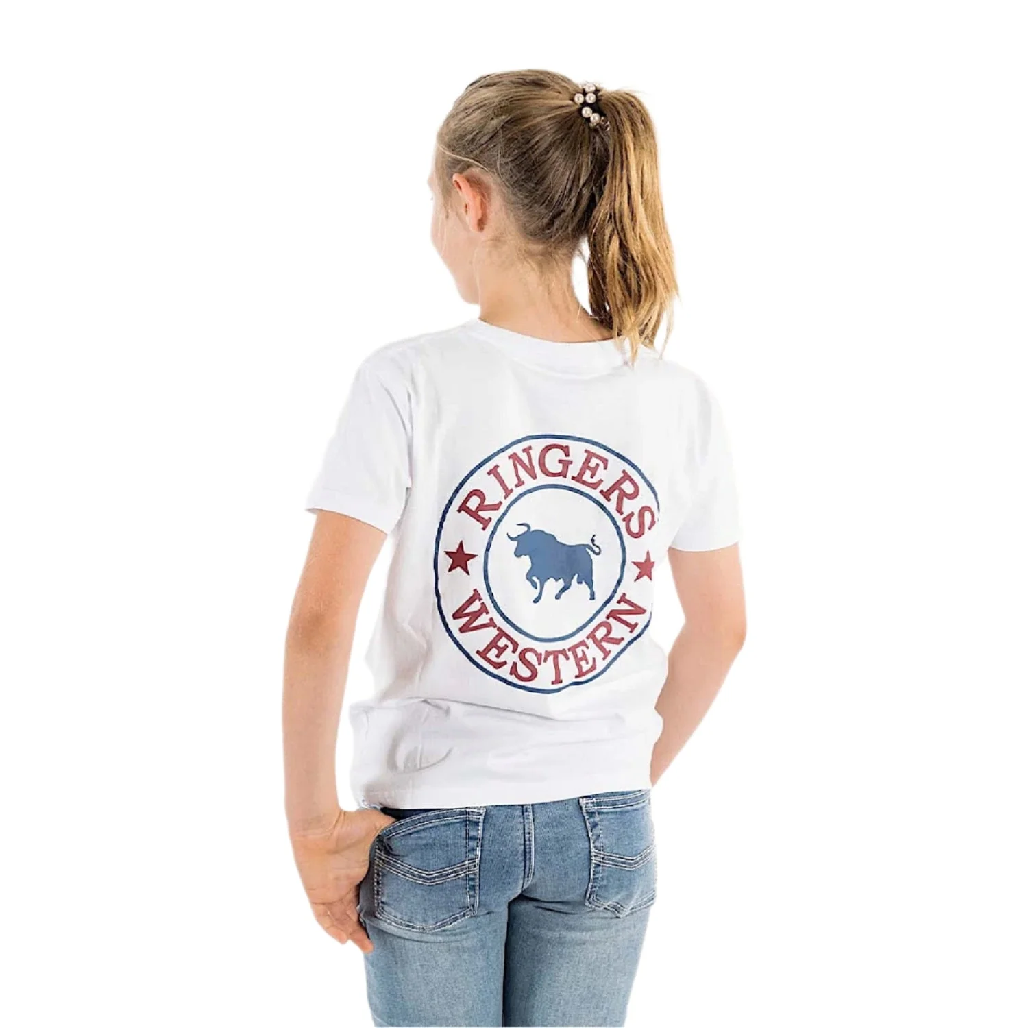 Ringers Western Kid's Signature Bull Classic Fit T-Shirt - White/Multi - Image 2