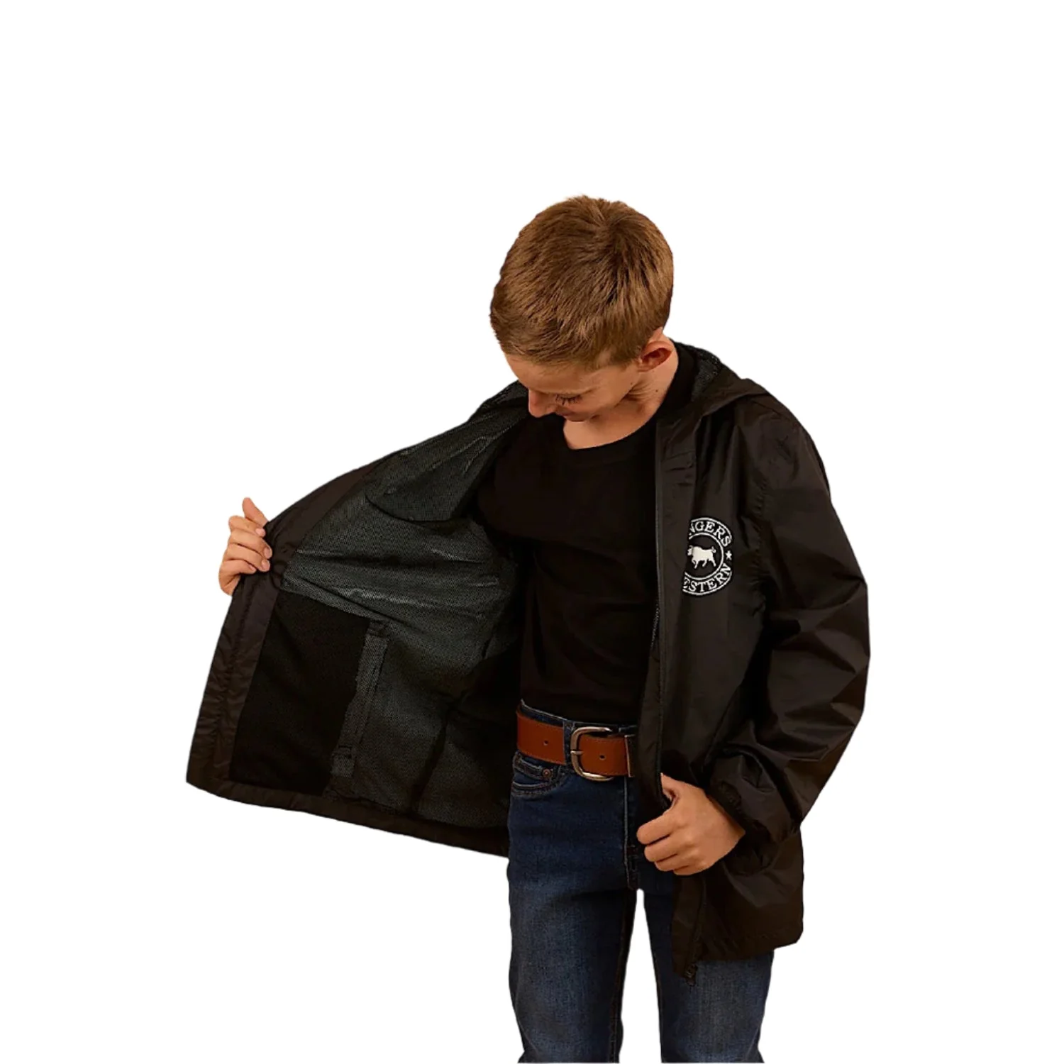 Ringers Western Kid's Signature Bull Spray Jacket - Black - Image 3
