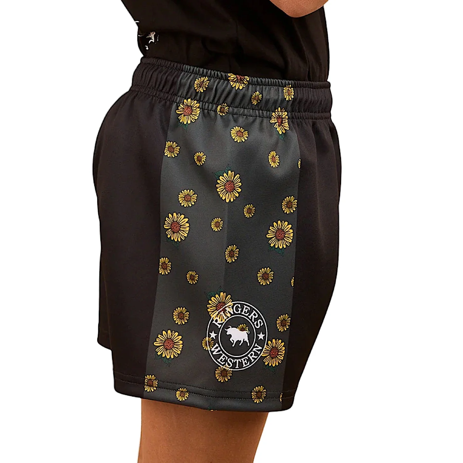 Ringers Western Kid's Sunflower Footy Short - Black/Multi - Image 2
