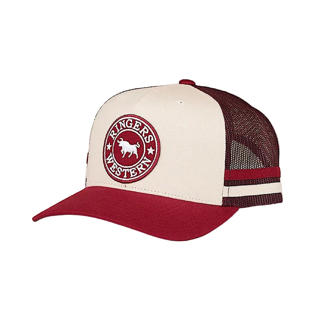 Ringers Western McCoy Origin Trucker Cap - Maroon/Off White