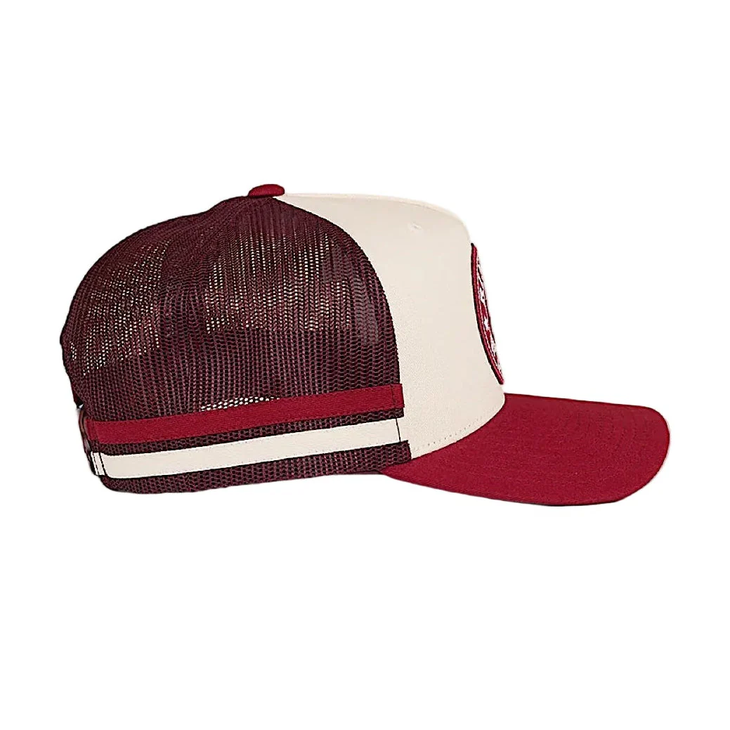 Ringers Western McCoy Origin Trucker Cap - Maroon/Off White - Image 3