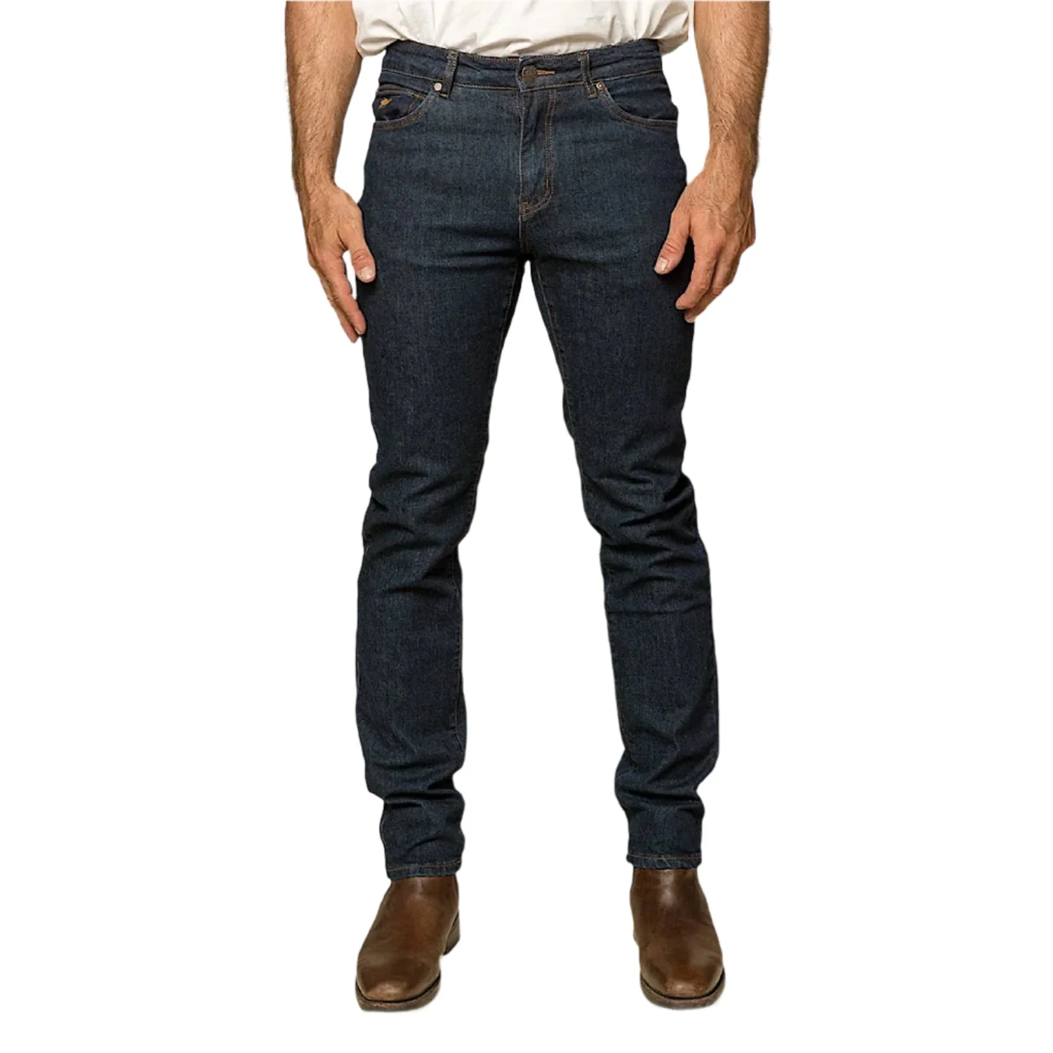 Ringers Western Men's Burke Tapered Leg Jean - Mid Blue