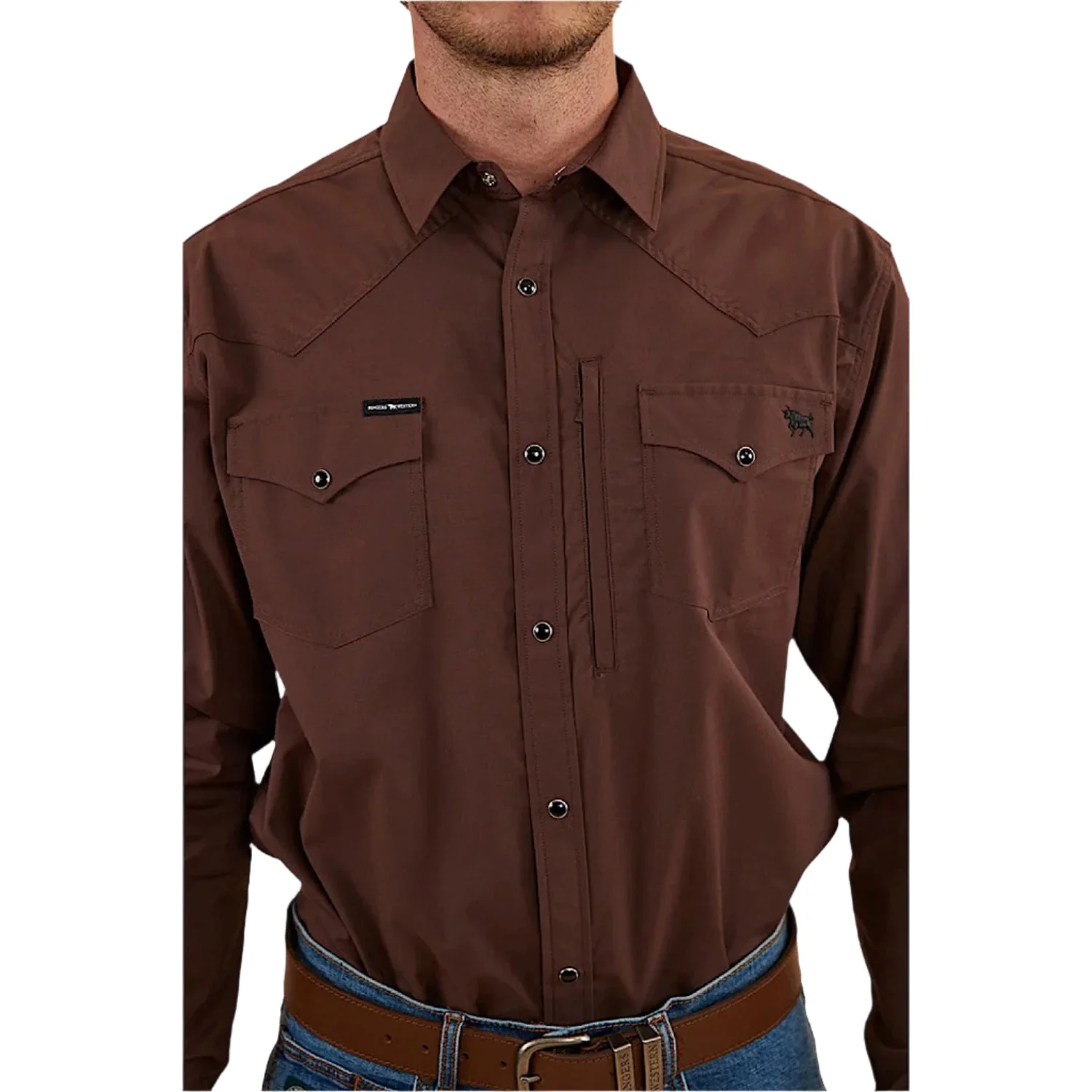 Ringers Western Men's Dillinger Western Shirt - Chocolate - Image 3