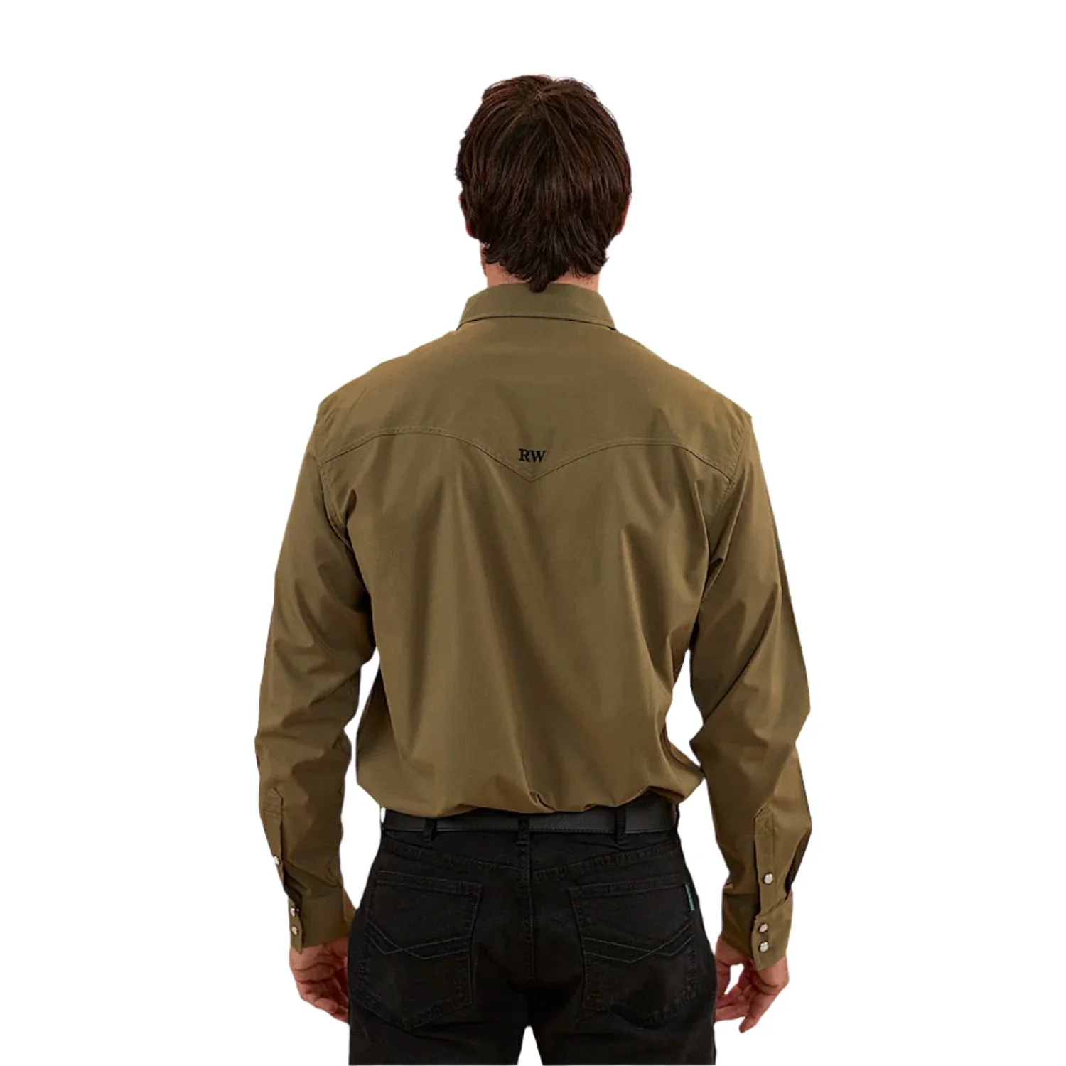 Ringers Western Men's Dillinger Western Shirt - Military Green - Image 2