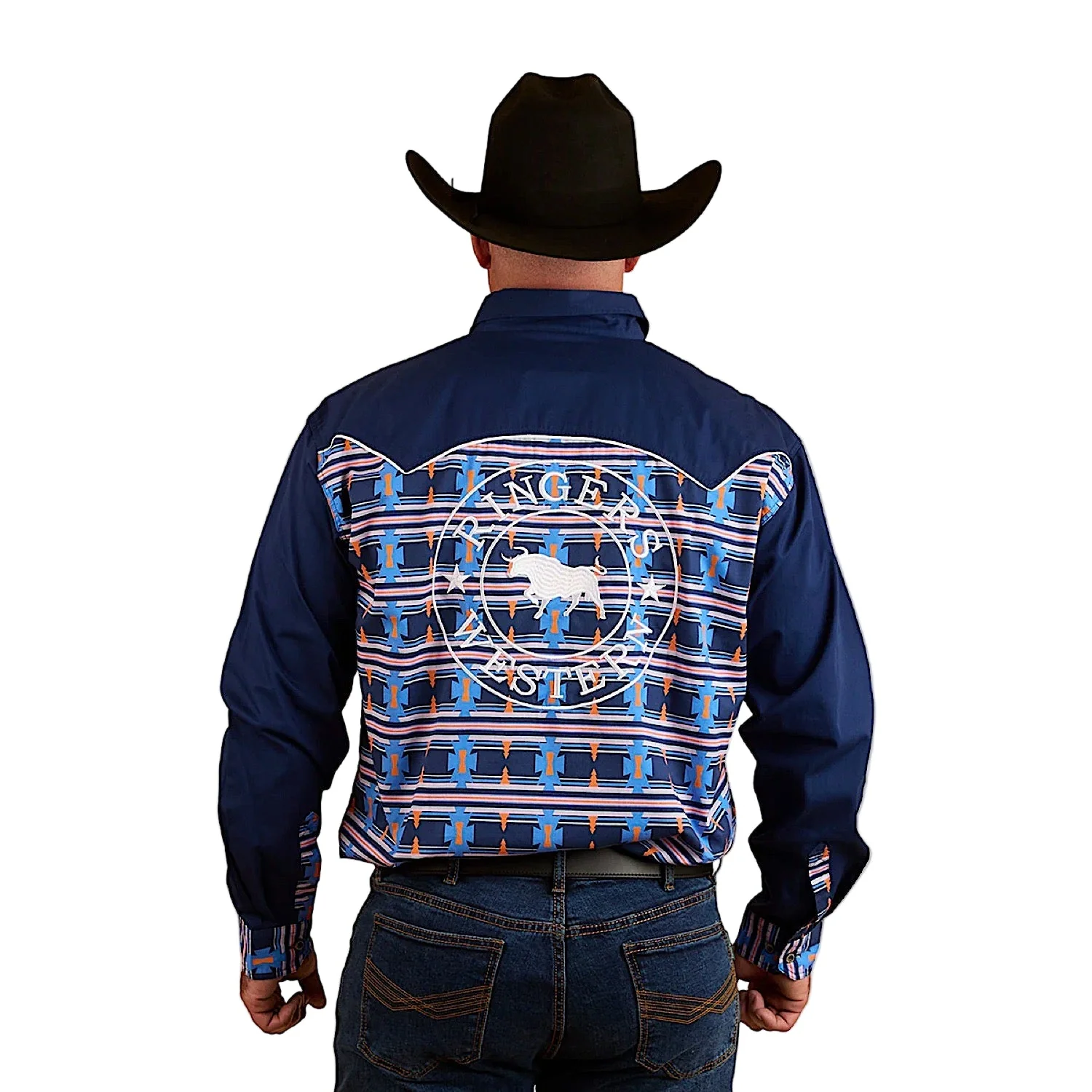 Ringers Western Men's Friday Night Limited Edition Full Button Work Shirt - Navy - Image 2