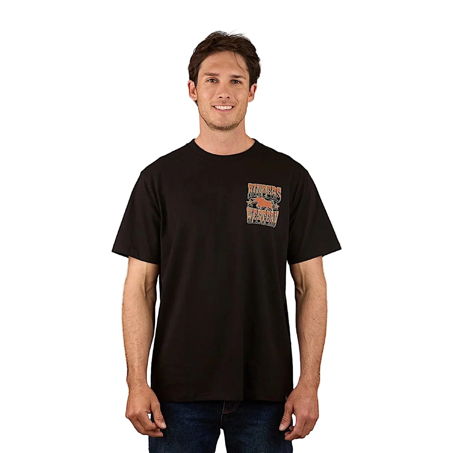 Ringers Western Men's Full Bronc Loose Fit T-Shirt - Black