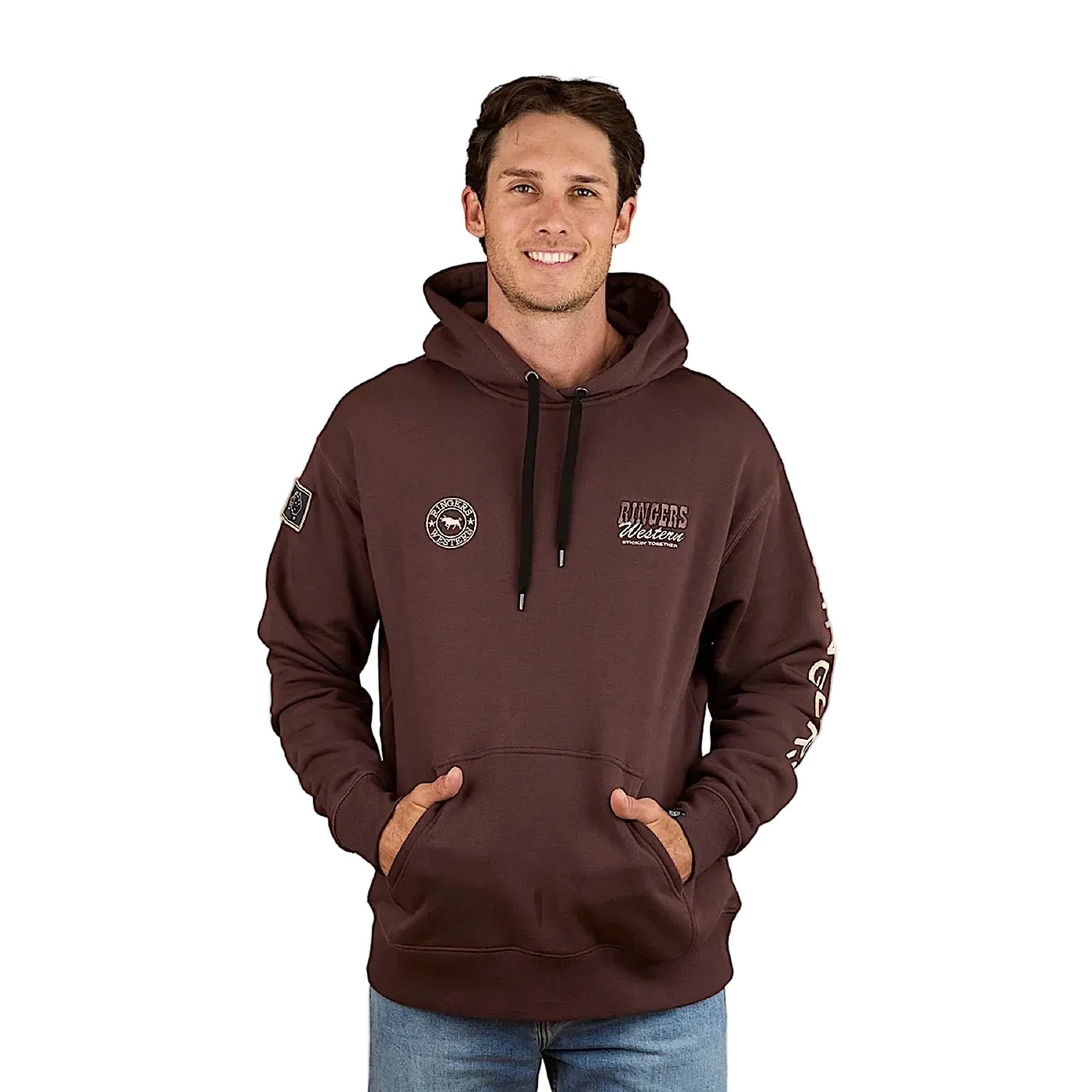 Ringers Western Men's Garbala Oversized Hoodie - Dark Chocolate - Image 2