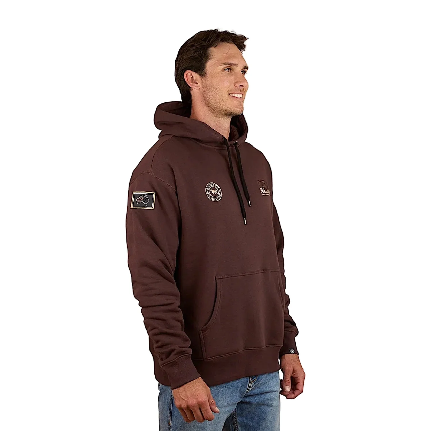 Ringers Western Men's Garbala Oversized Hoodie - Dark Chocolate - Image 4