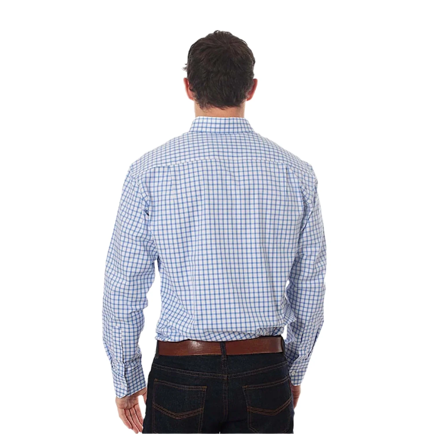 Ringers Western Men's Heritage Check Dress Shirt - Blue / White - Image 2
