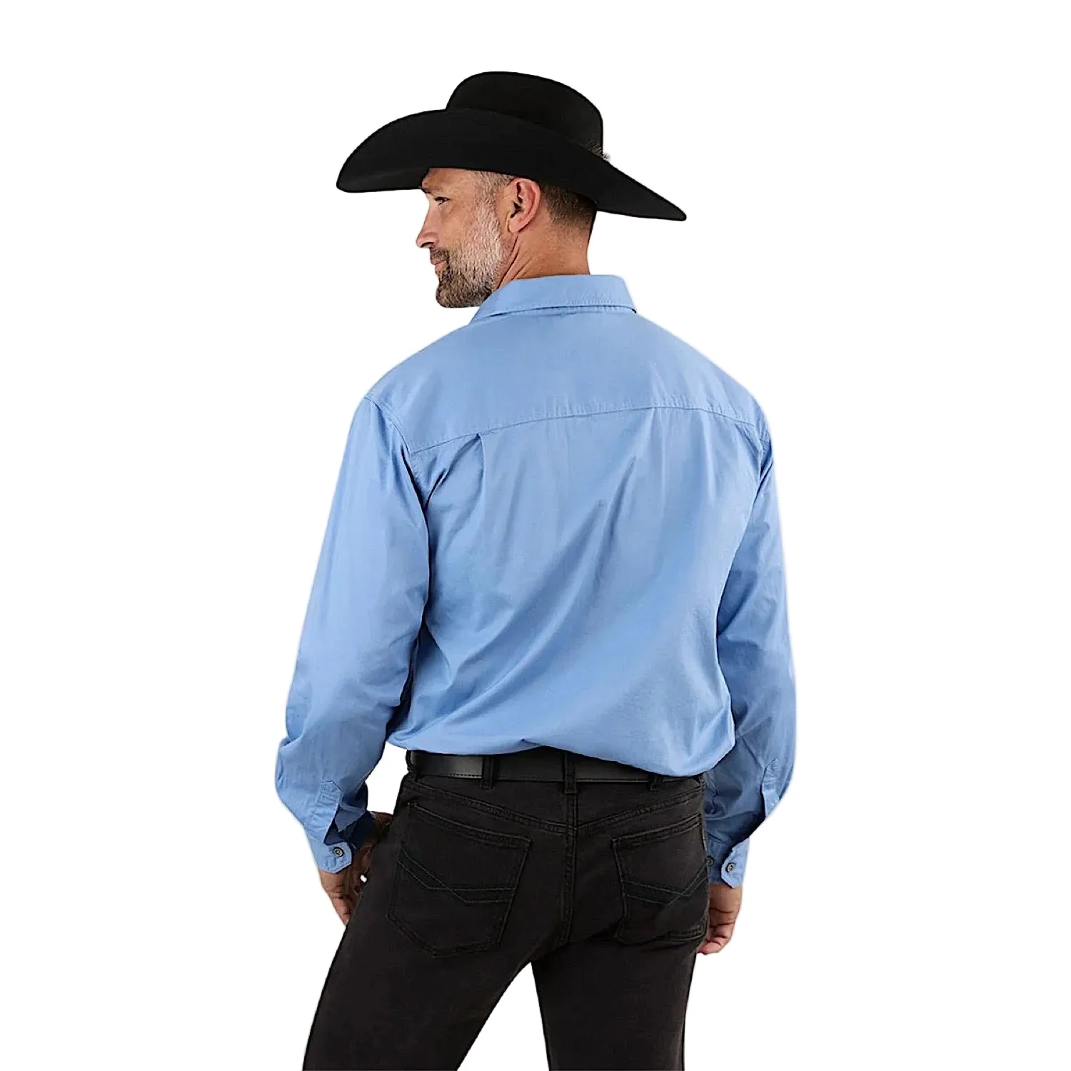 Ringers Western Men's King River Full Button Work Shirt - Denim Blue - Image 2