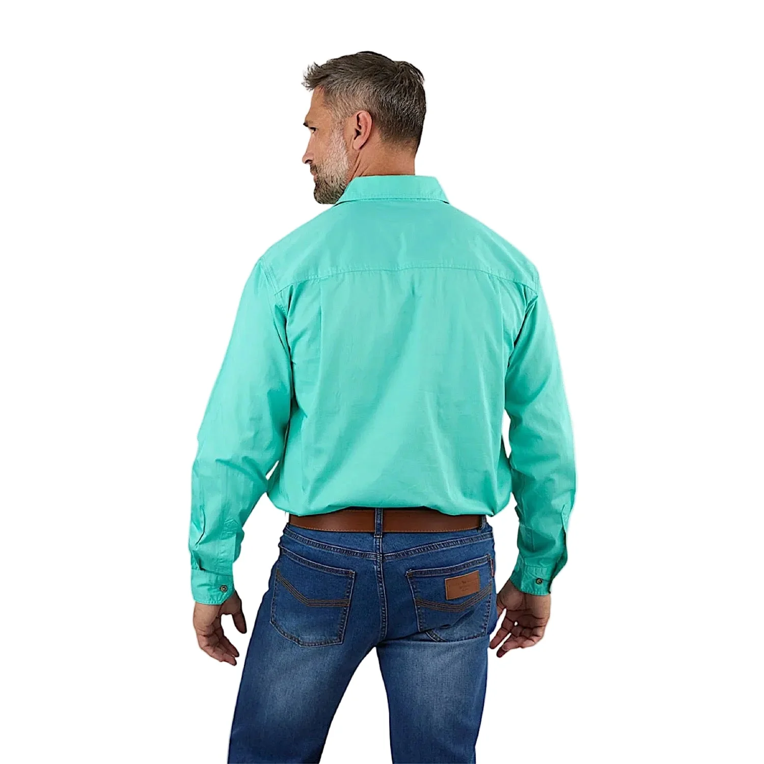 Ringers Western Men's King River Half Button Work Shirt - Mint - Image 3