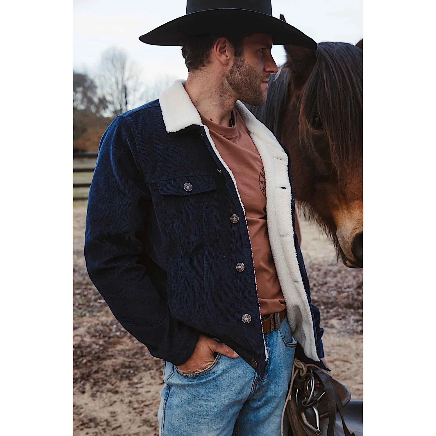 Ringers Western Men's Milawa Corduroy Jacket - Navy - Image 5