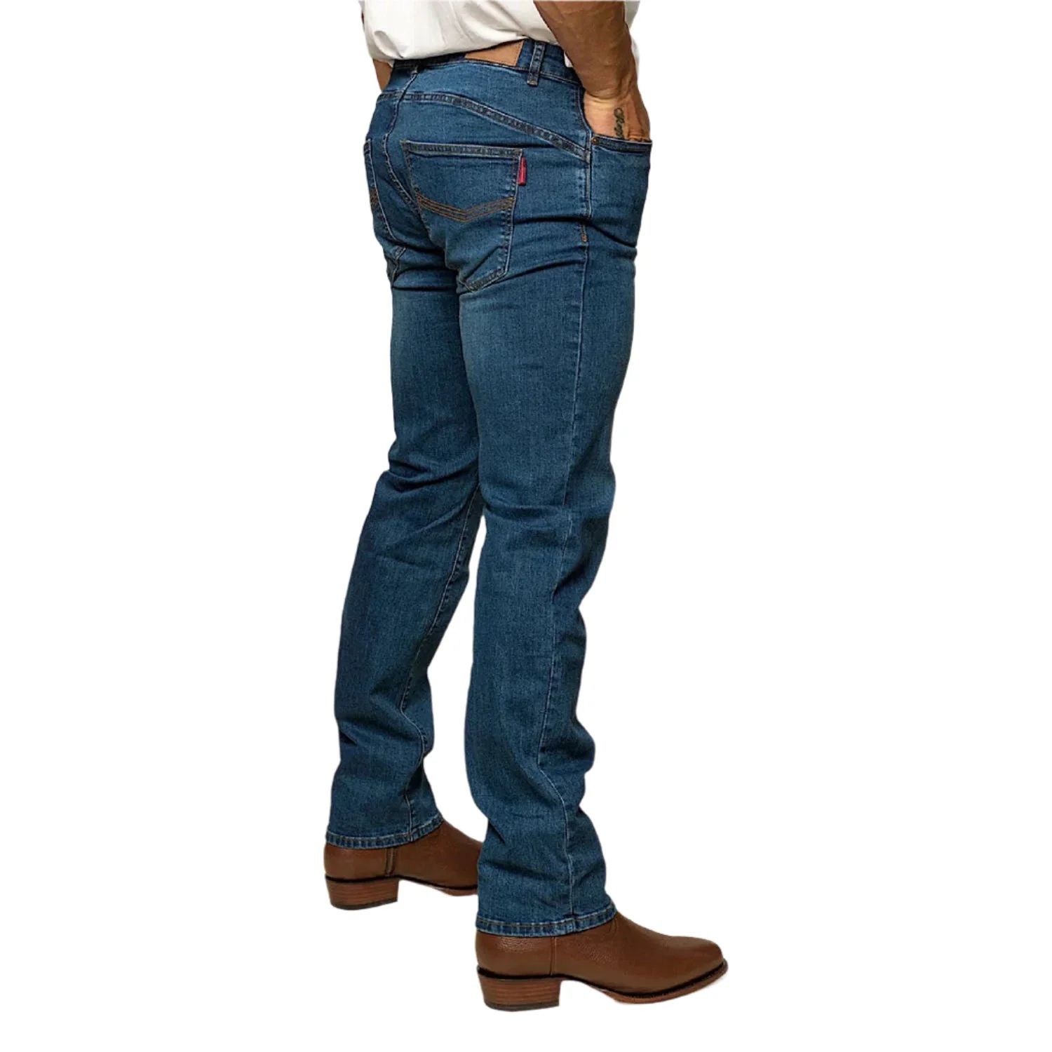 Ringers Western Men's Mitchell Straight Leg Jeans - Mid Blue - Image 2
