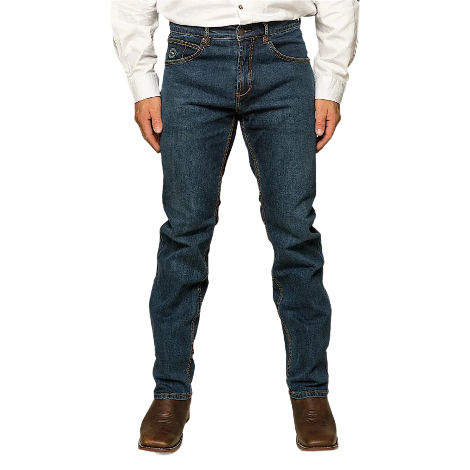Ringers Western Men's Muster Slim Straight Fit Jean - Dark Wash Blue - Image 2