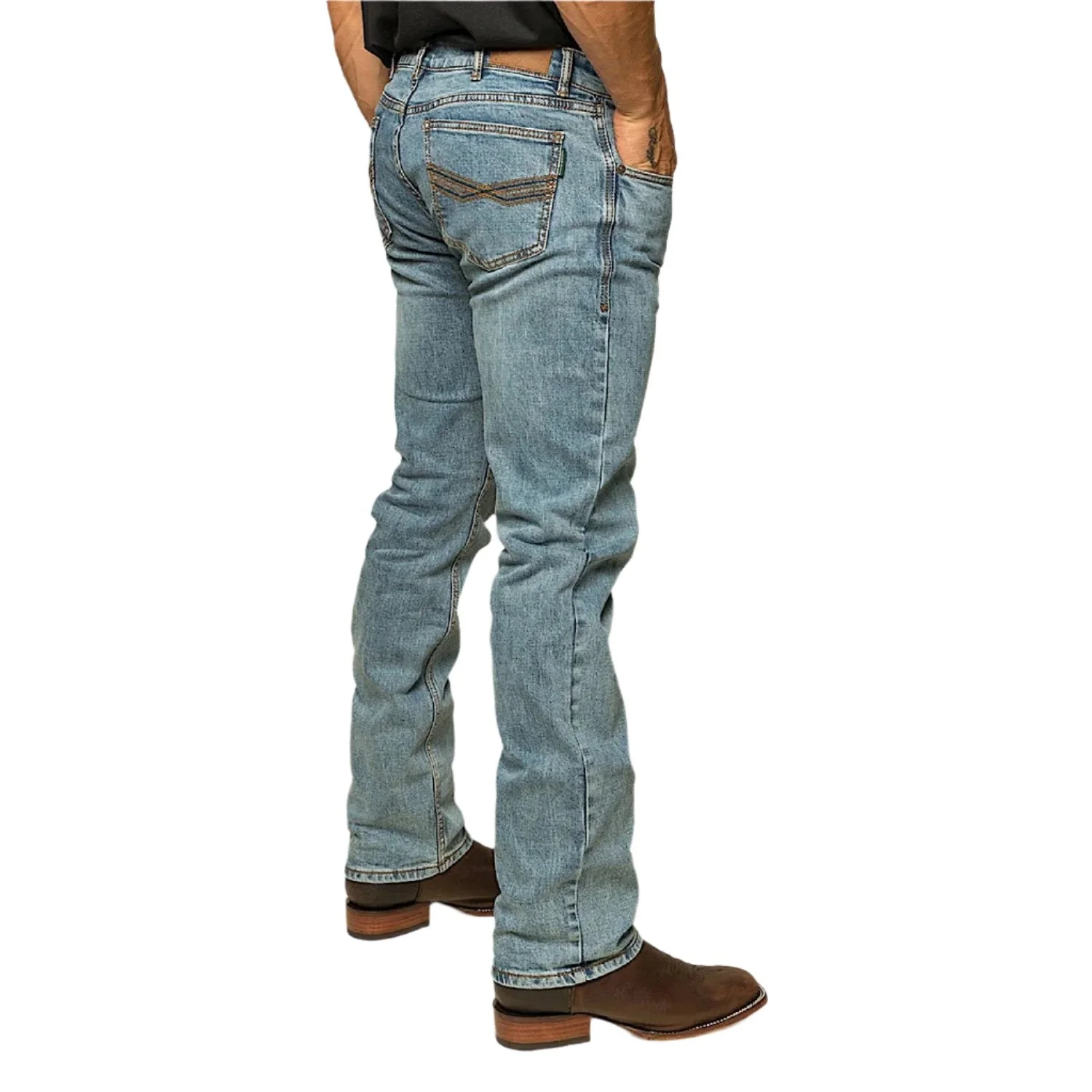 Ringers Western Men's Muster Slim Straight Fit Jean - Light Wash Blue - Image 2
