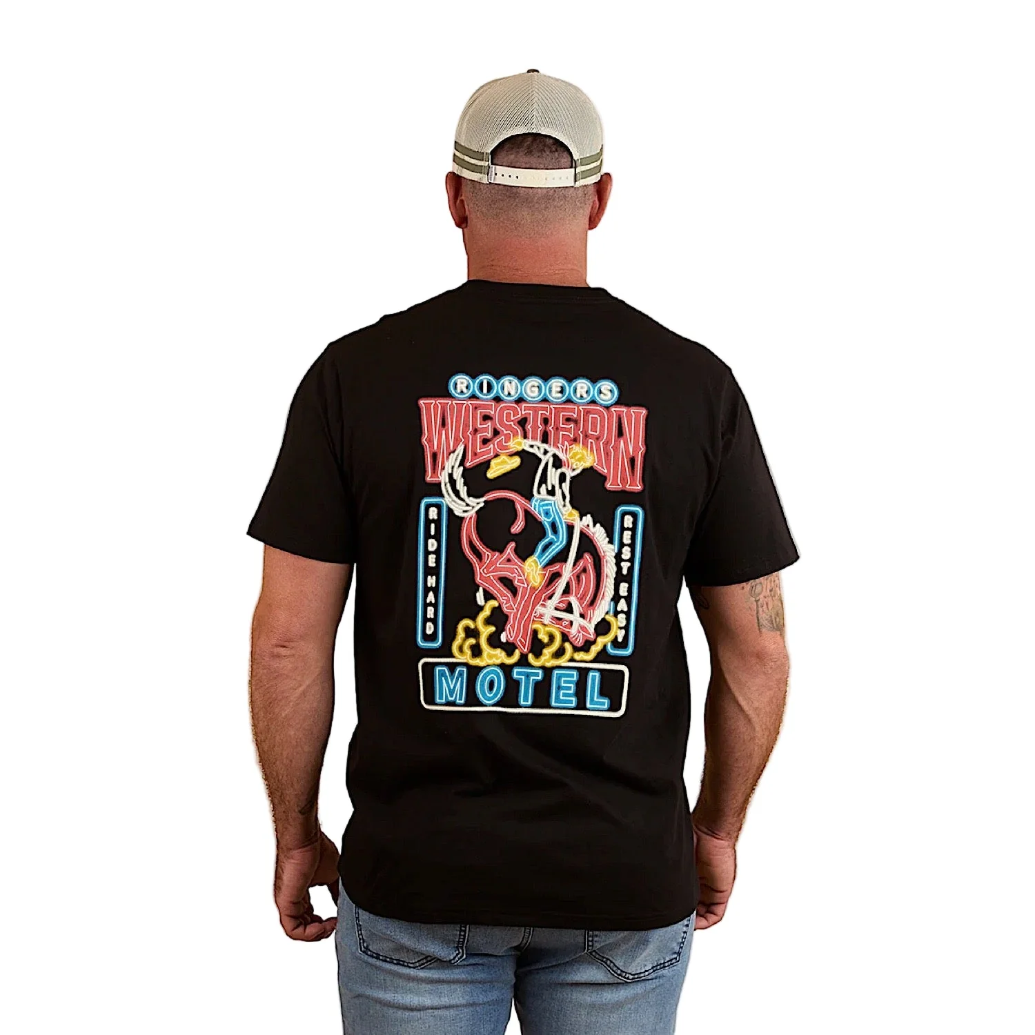 Ringers Western Men's Ride Hard Loose Fit T-Shirt - Black - Image 2