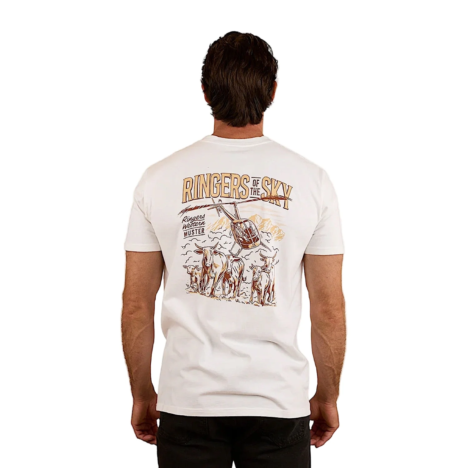 Ringers Western Men's Ringers of the Sky Stock Fit T-Shirt - White - Image 2