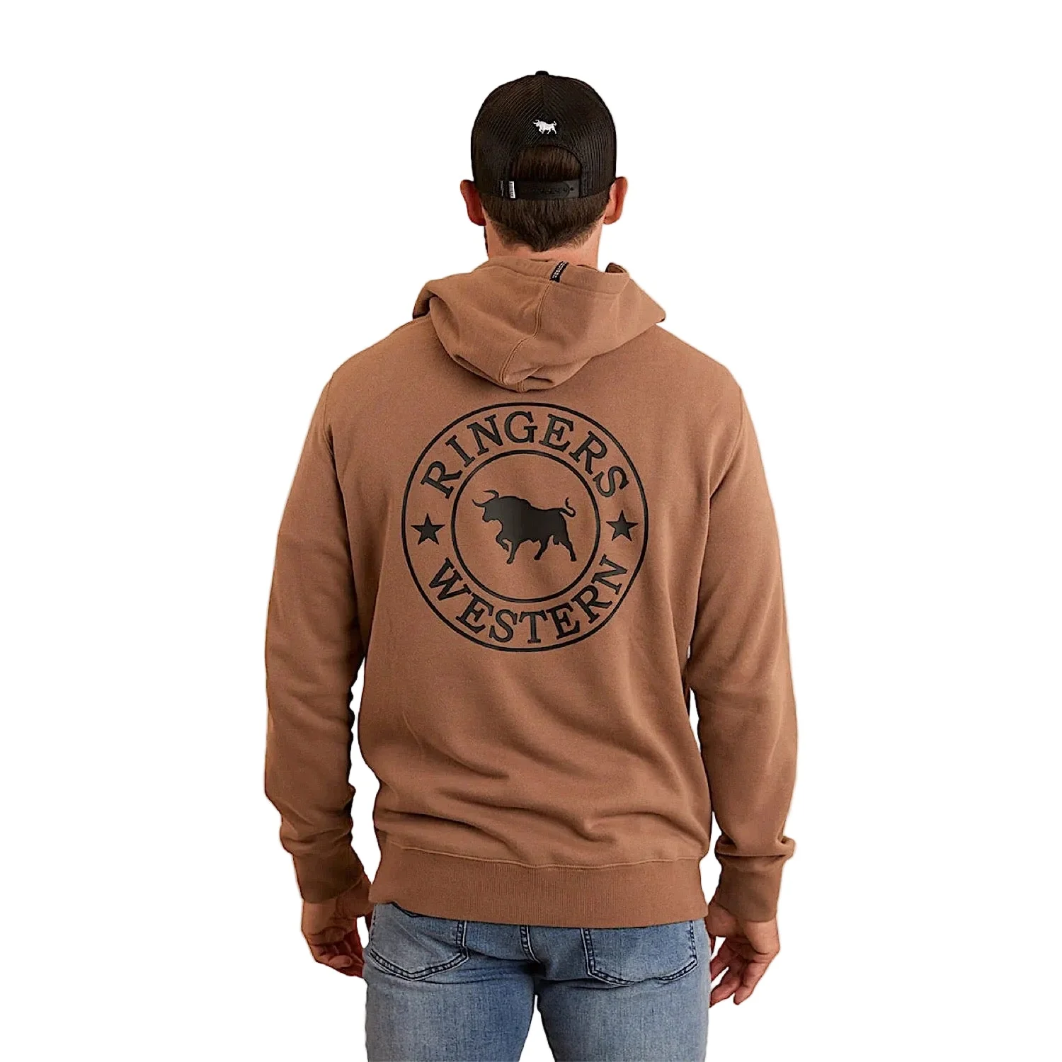 Ringers Western Men's Signature Bull Pullover Hoodie - Almond/Black - Image 3