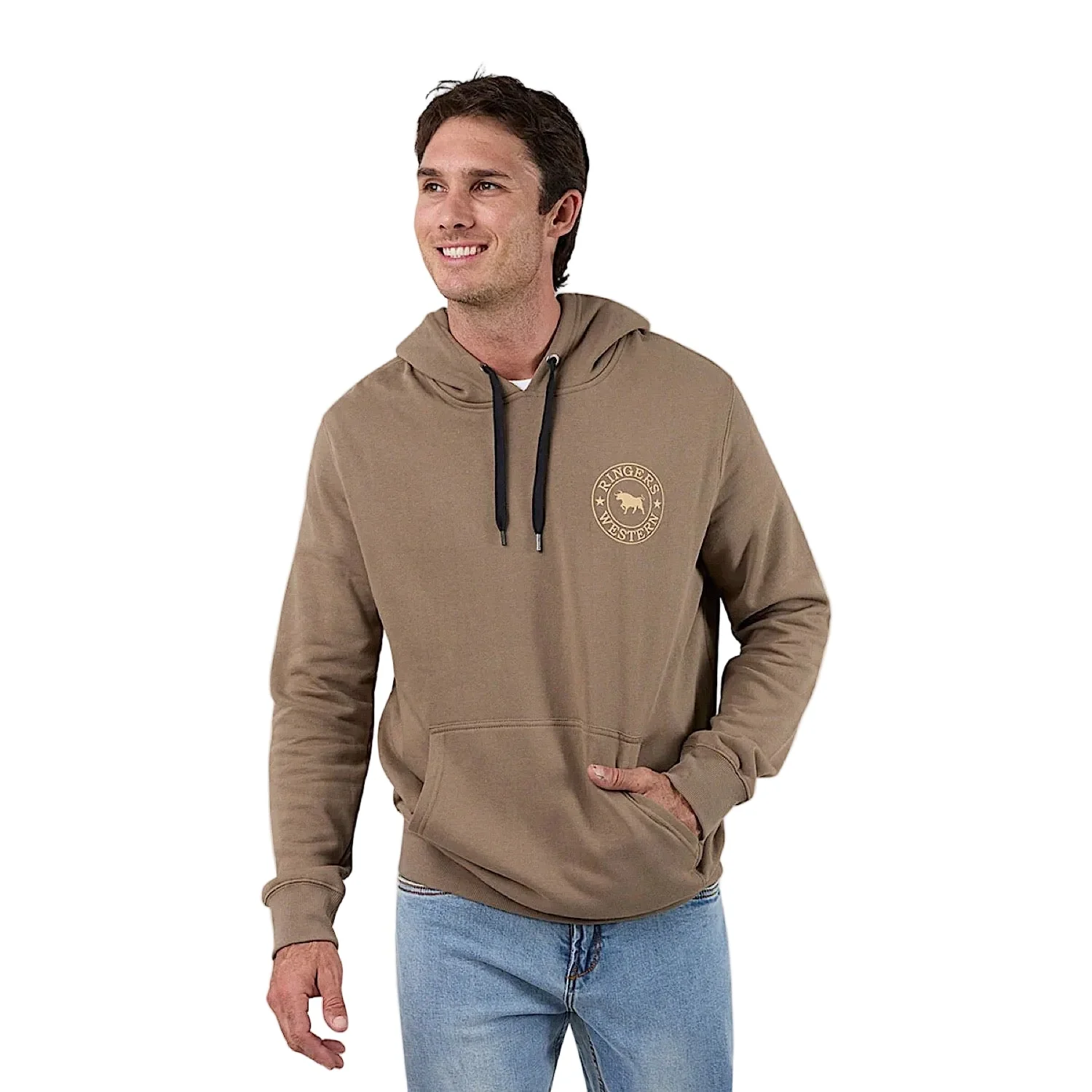 Ringers Western Men's Signature Bull Pullover Hoodie - Mushroom - Image 2