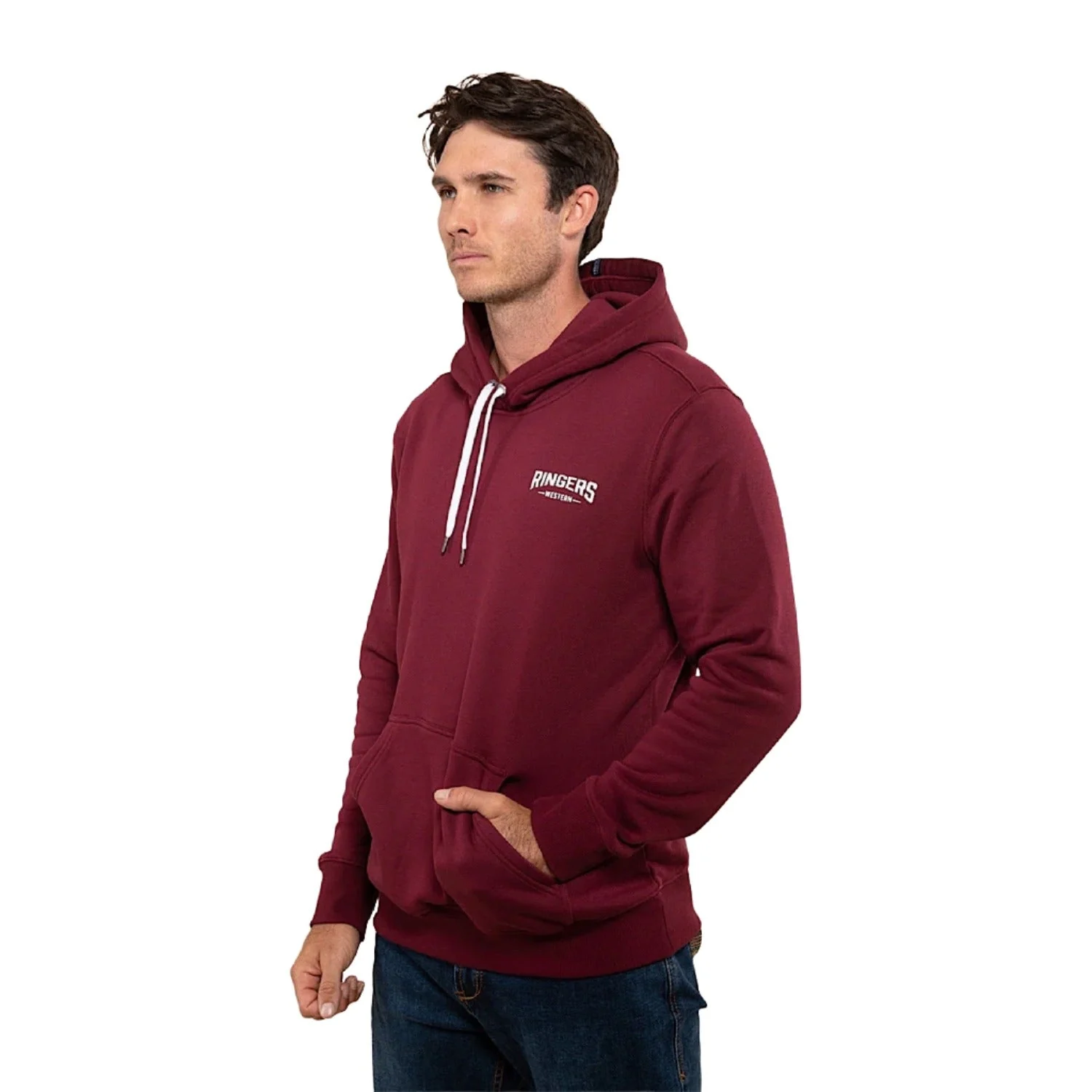 Ringers Western Men's Squadron Hoodie - Burgundy - Image 4