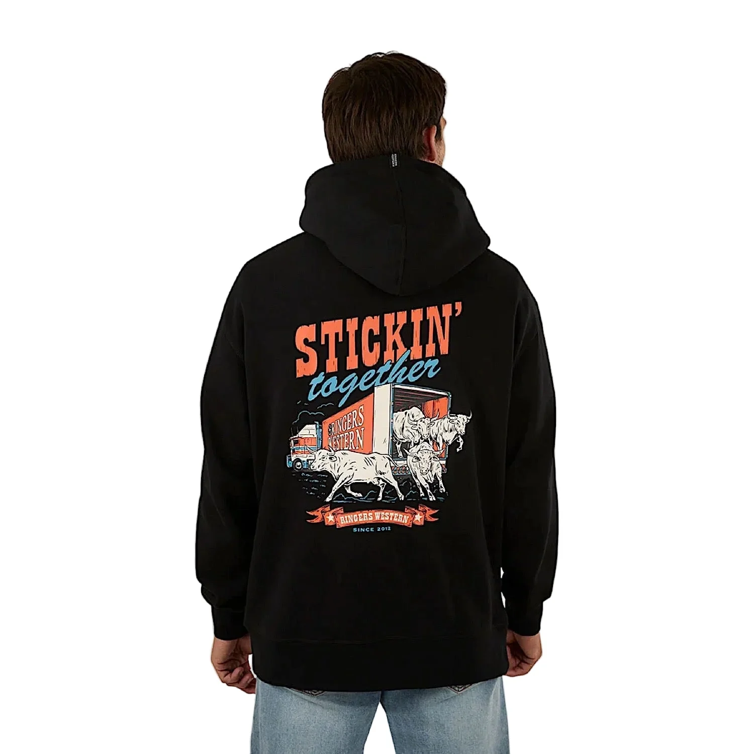 Ringers Western Men's Stickin Together Hoodie - Black - Image 2