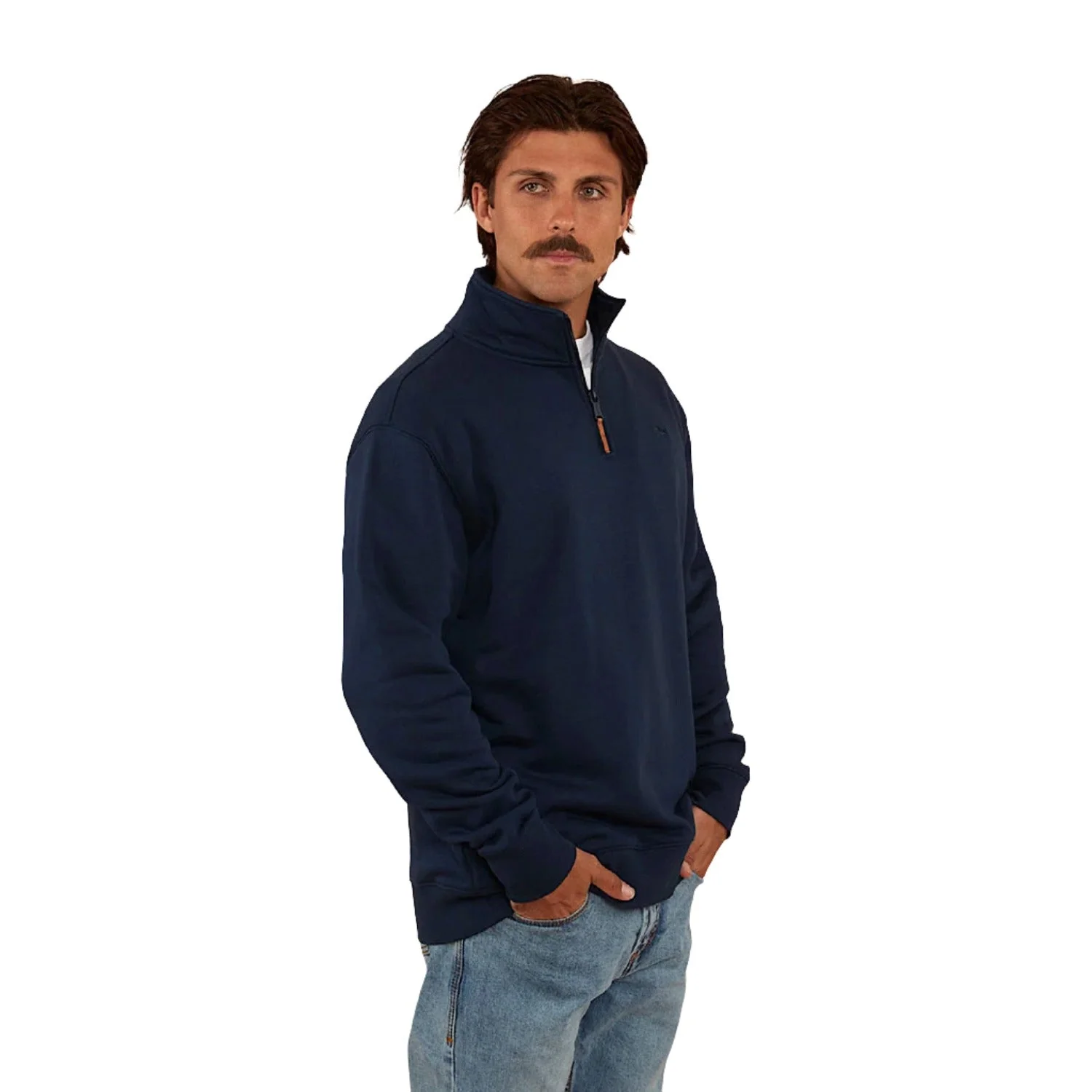 Ringers Western Men's Strand 1/4 Zip Crew - Navy - Image 3