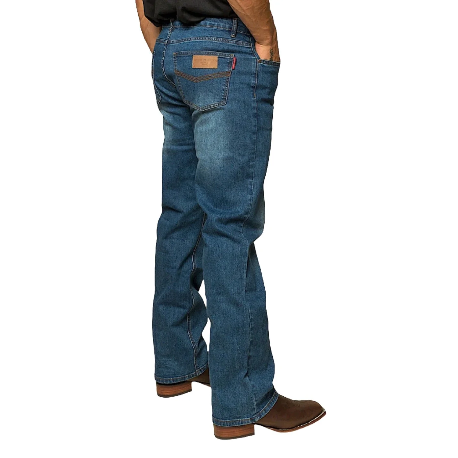 Ringers Western Men's Sturt Relaxed Leg Jean - Mid Blue - Image 2
